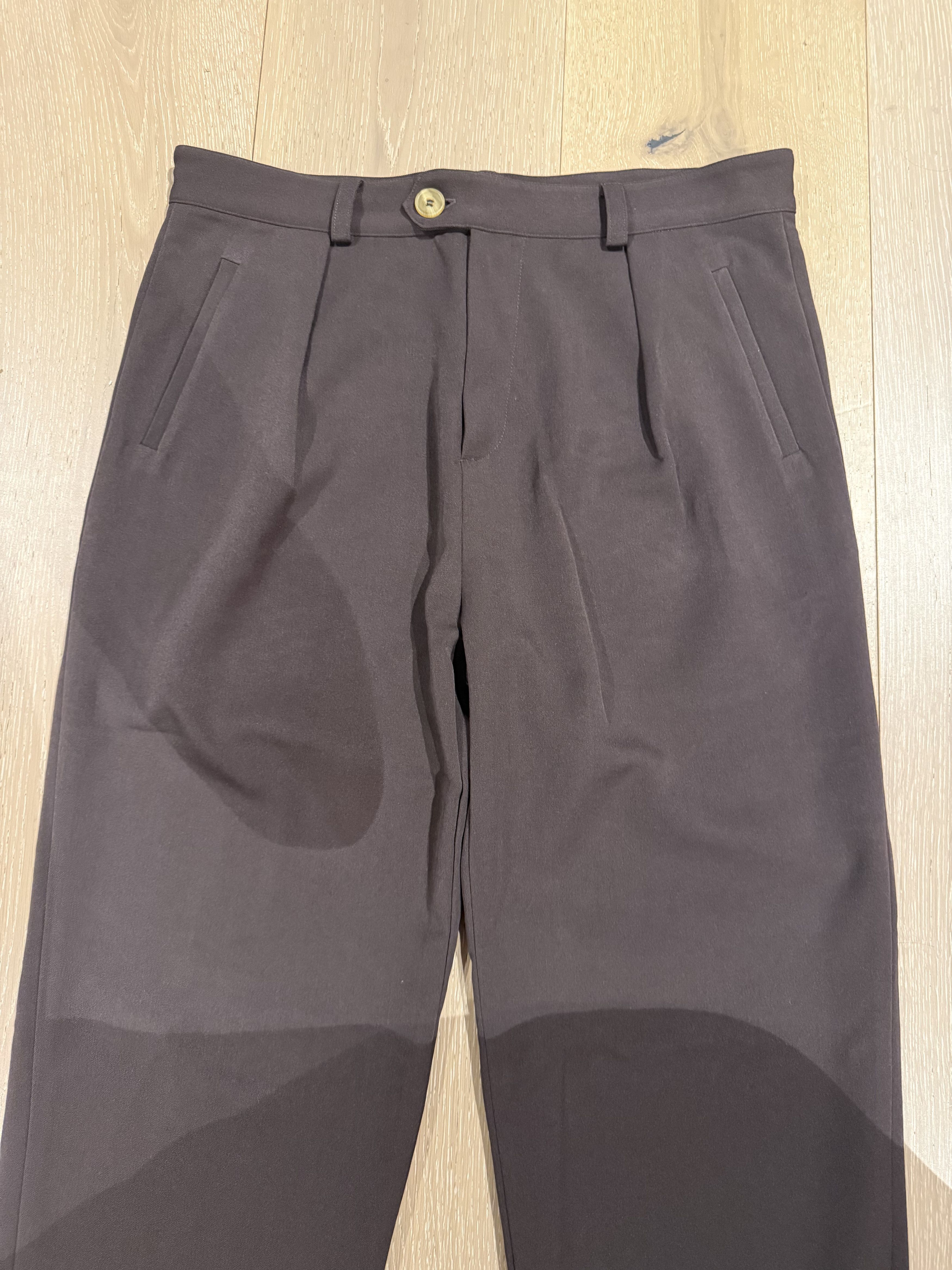 Libero 💚 Libero Pleated Brown Wool Pants Large NEW Size US 32 / EU 48 - 3 Thumbnail