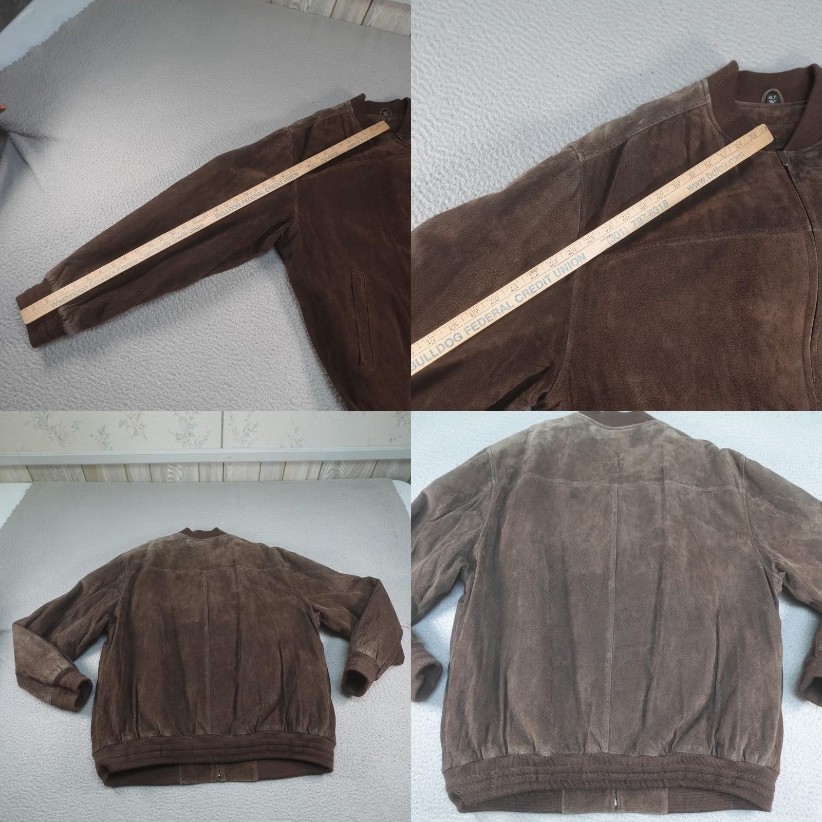 Vintage VINTAGE John Ashford Leather Bomber Jacket Mens XLT Brown Flight Aviator Flyer Aviation Size US XL / EU 56 / 4 - 8 Thumbnail