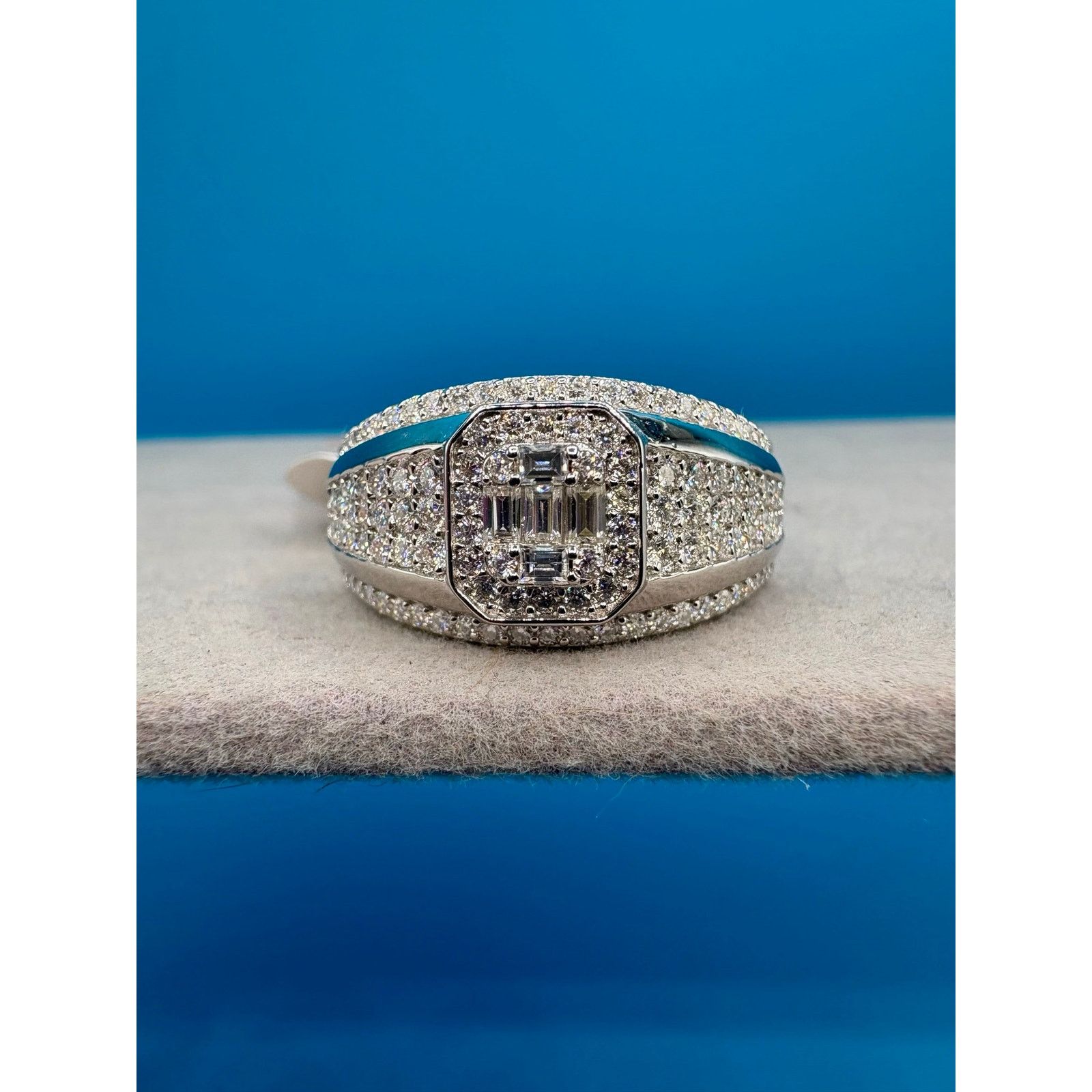 Jewelry Brilliant Men's Moissanite Ring - 3CT Sterling Silver, Sz 10 Size ONE SIZE - 2 Thumbnail
