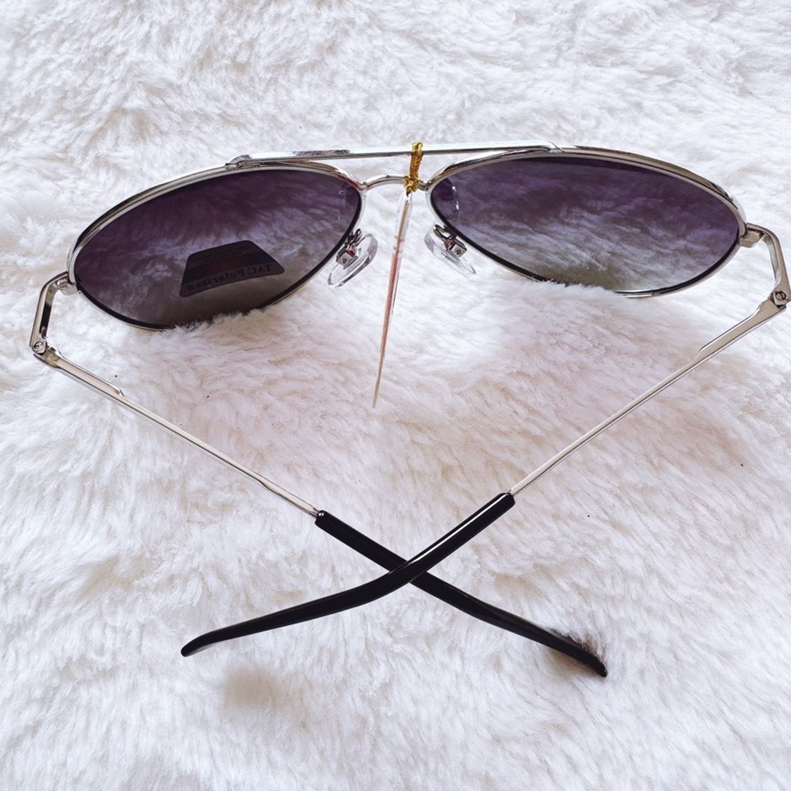 Other Freya Black W/Silver Rim Polarized Aviator Sunglasses Size ONE SIZE - 9 Thumbnail