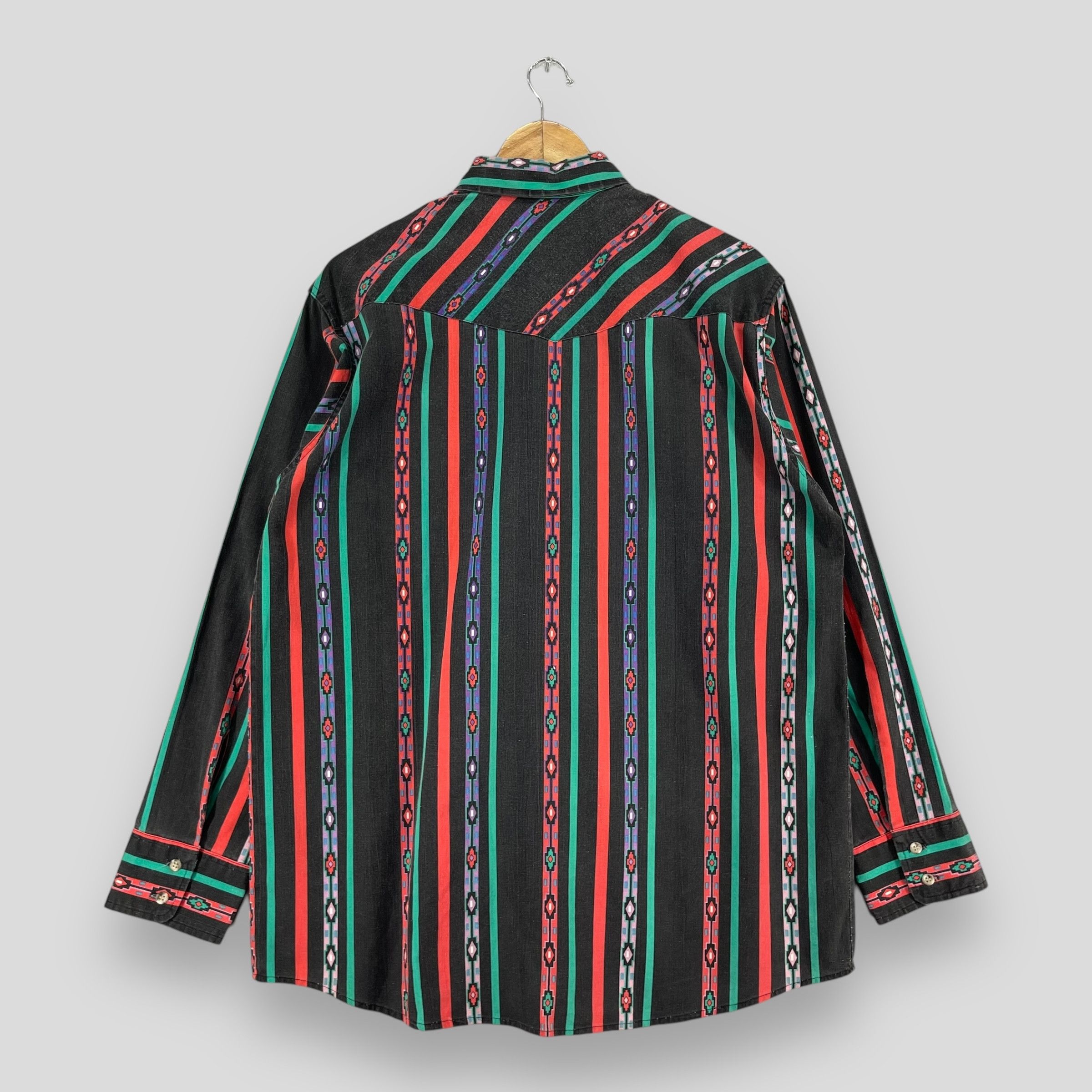 Native × Vintage Vintage SADDLEBROOK Native Stripes Style Western Shirt Size US L / EU 52-54 / 3 - 6 Thumbnail