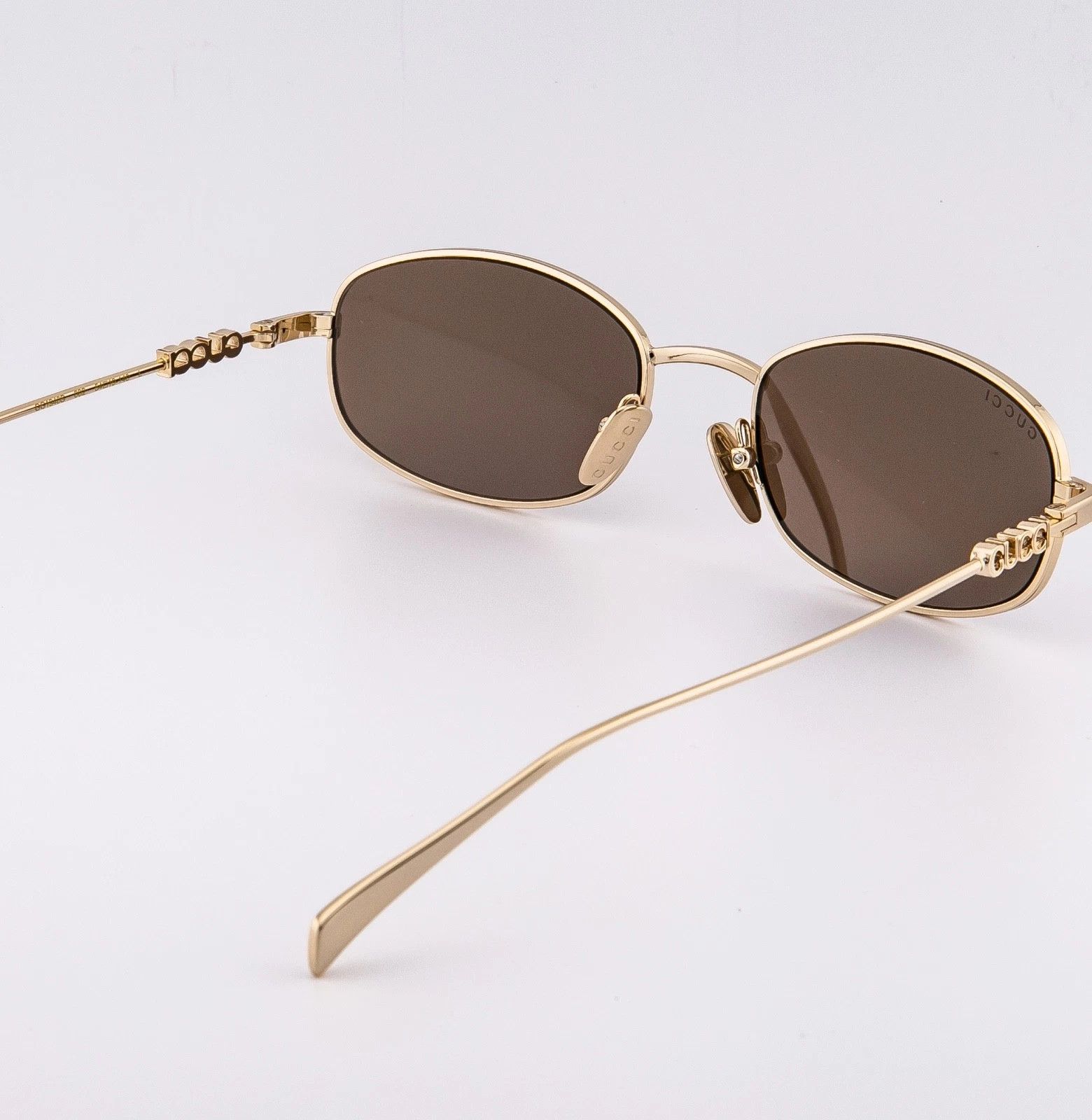 Gucci GUCCI GG1940S 1940 Gold Brown 002 Oval Narrow Sunglasses Size ONE SIZE - 3 Thumbnail