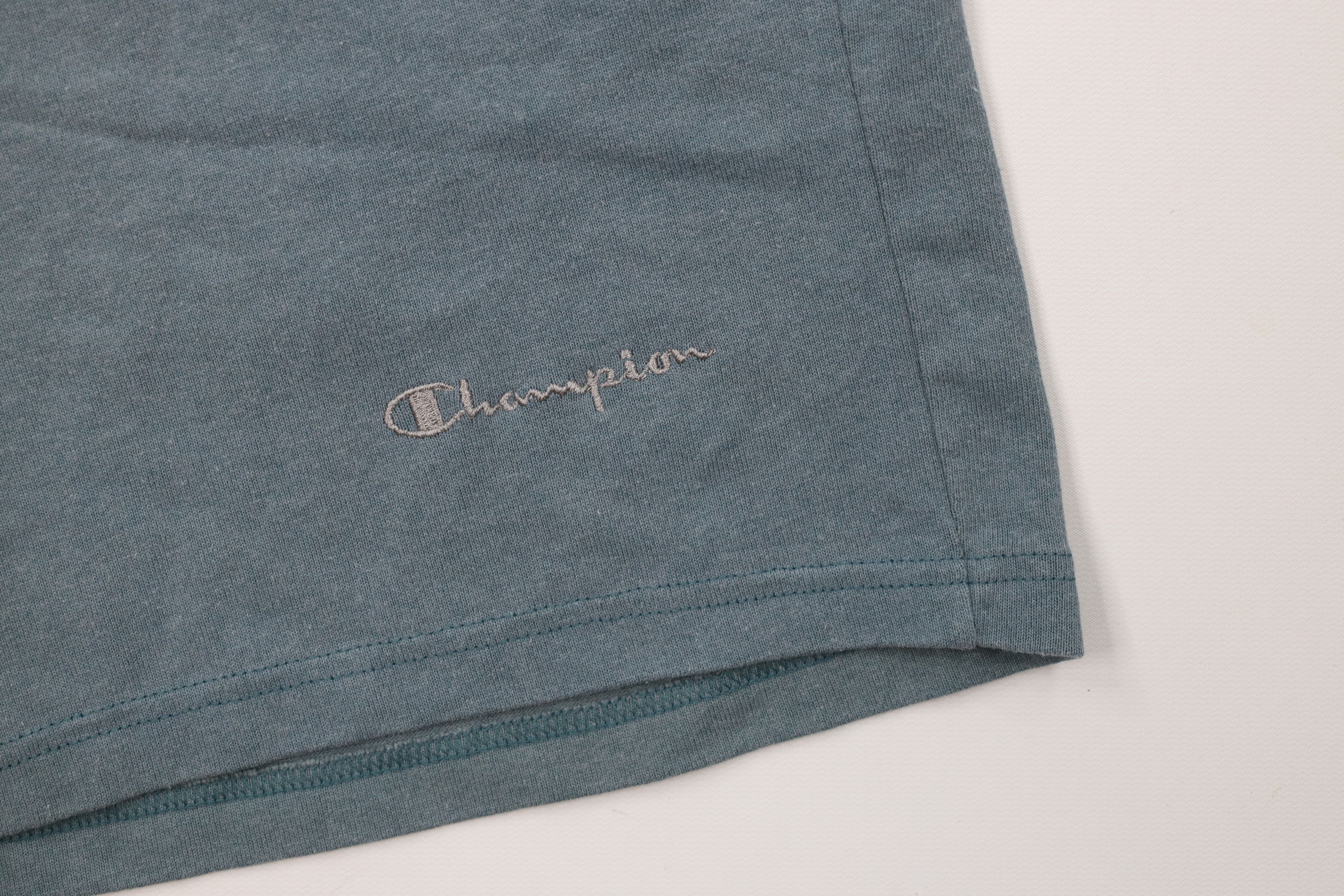 Champion × Vintage Vintage 80s 90s Champion Above Knee Shorts Teal Cotton AS IS Size US 36 / EU 52 - 5 Thumbnail