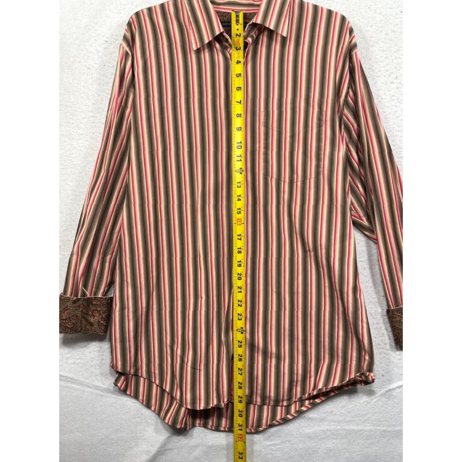 Banana Republic VINTAGE Banana Republic Shirt Mens Large Button Up Vertical Stripe Long Sleeve Size US L / EU 52-54 / 3 - 4 Thumbnail