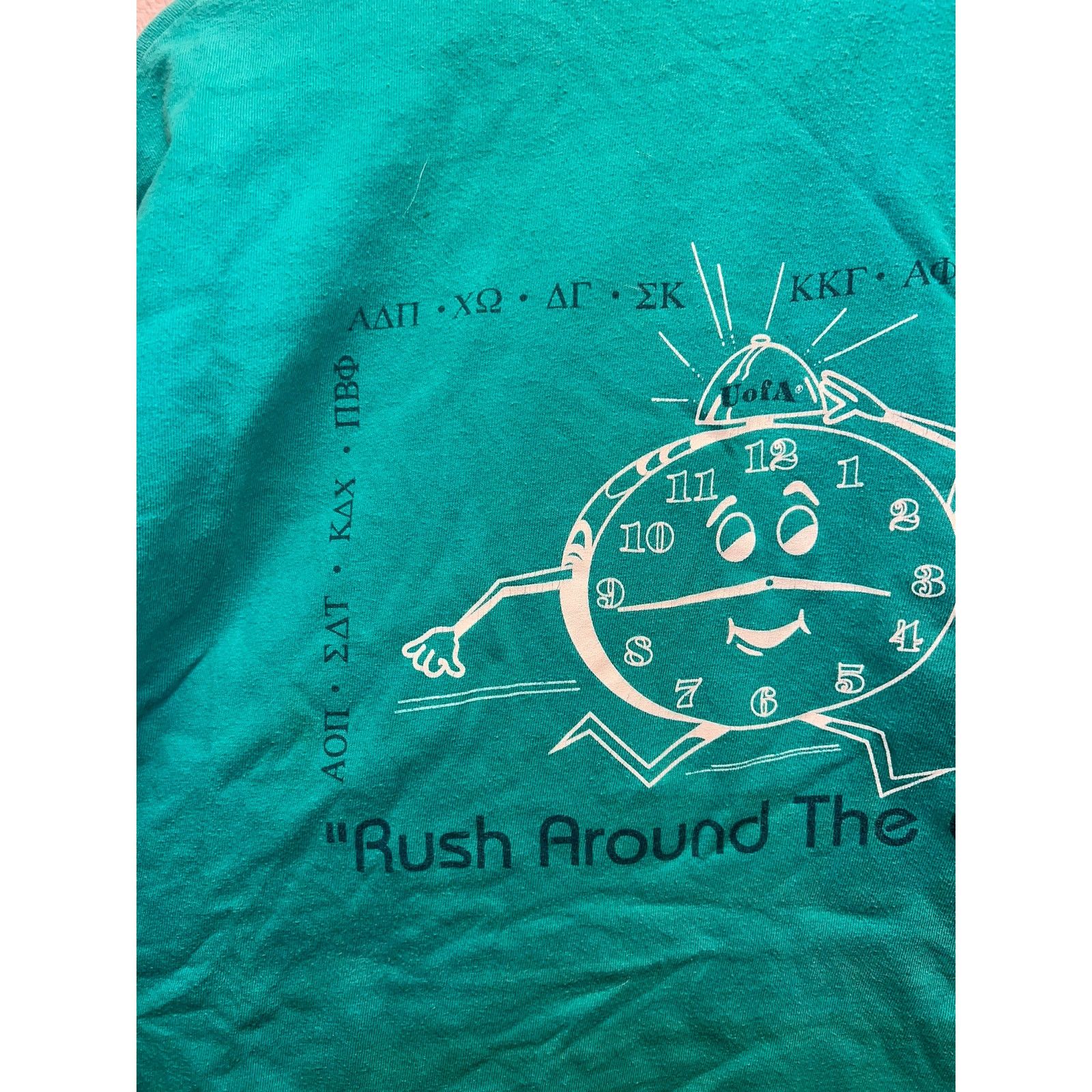 Hanes Vintage U of A Shirt Kappa Rush Around The Clock Tee 90s XL Size US XL / EU 56 / 4 - 7 Thumbnail