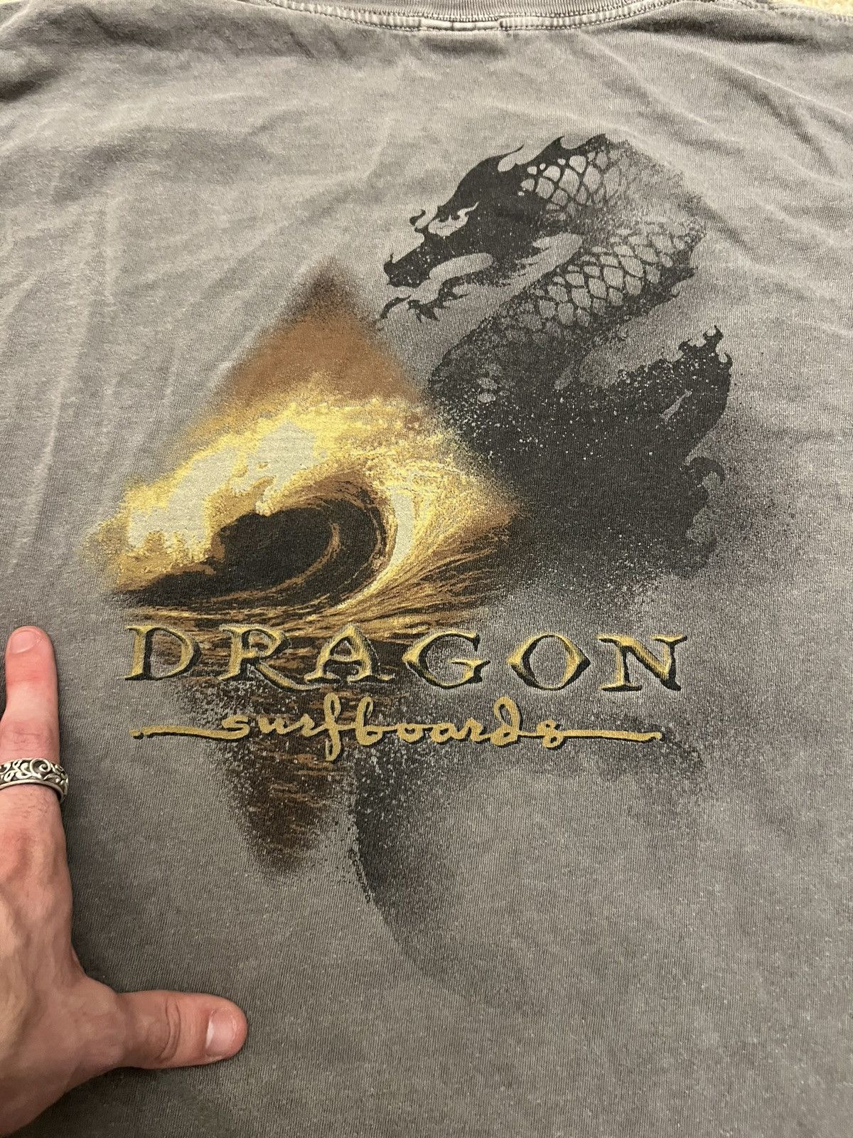 Vintage Thrashed Faded Dragon Surfboards tee Size US XL / EU 56 / 4 - 1 Thumbnail