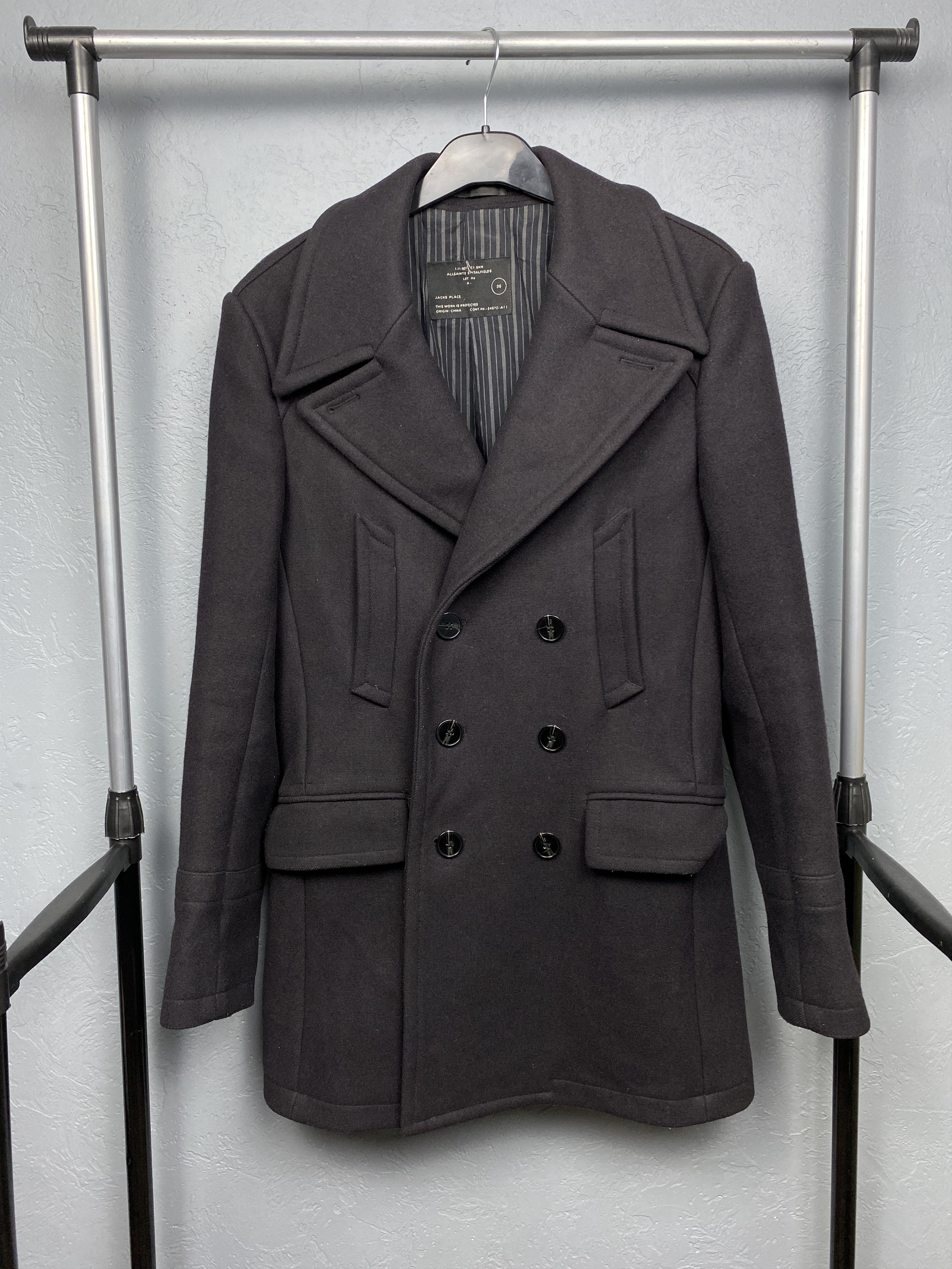 Allsaints × Vintage Allsaints Womens Wool Cohen Coat Jacket Size S / US 4 / IT 40 - 1 Thumbnail