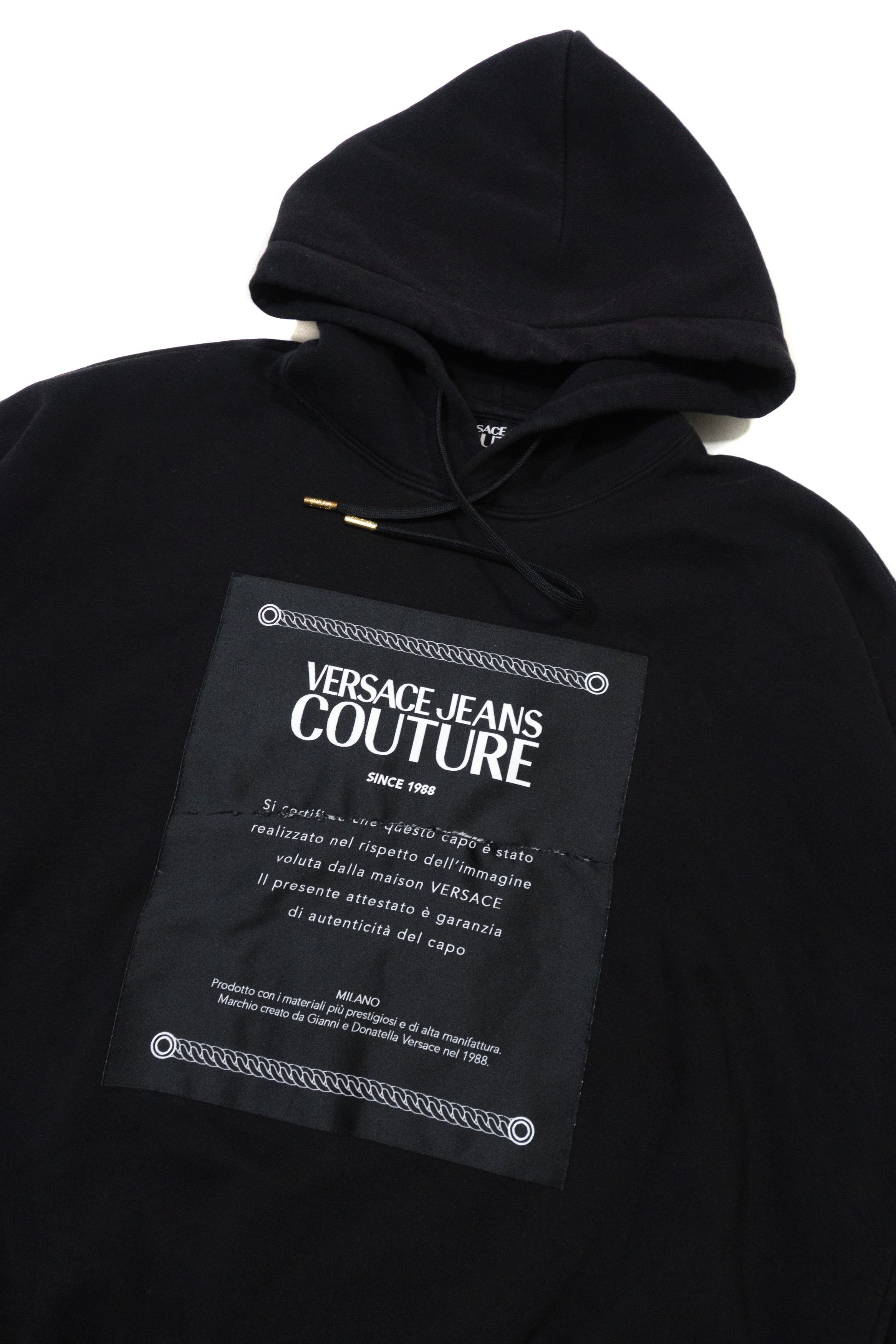 Versace Jeans Couture Warranty Certificate Patched Logo Oversized Hoodie Size US M / EU 48-50 / 2 - 3 Thumbnail