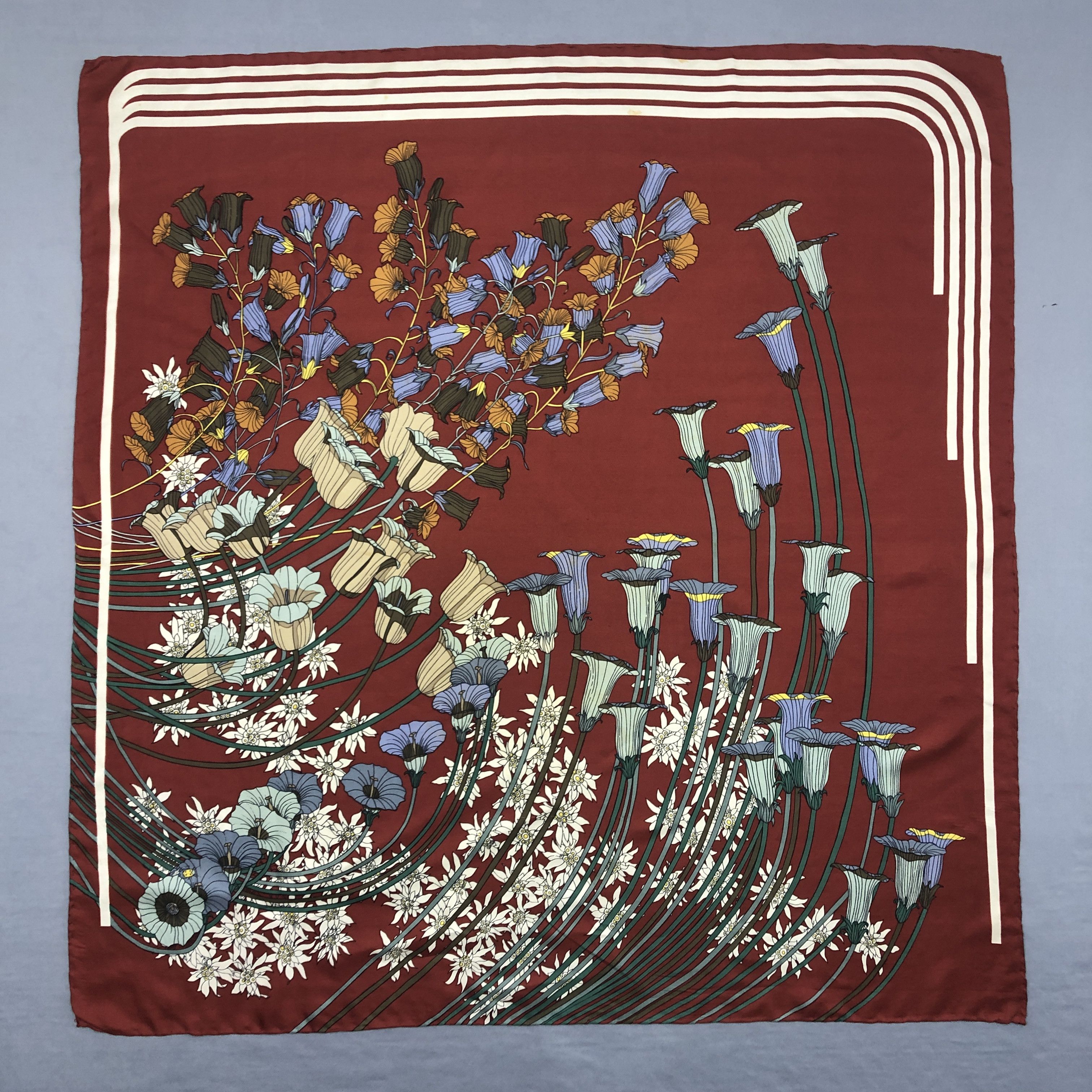 Vintage SILK Scarf Twill Stole Wraps Scarves