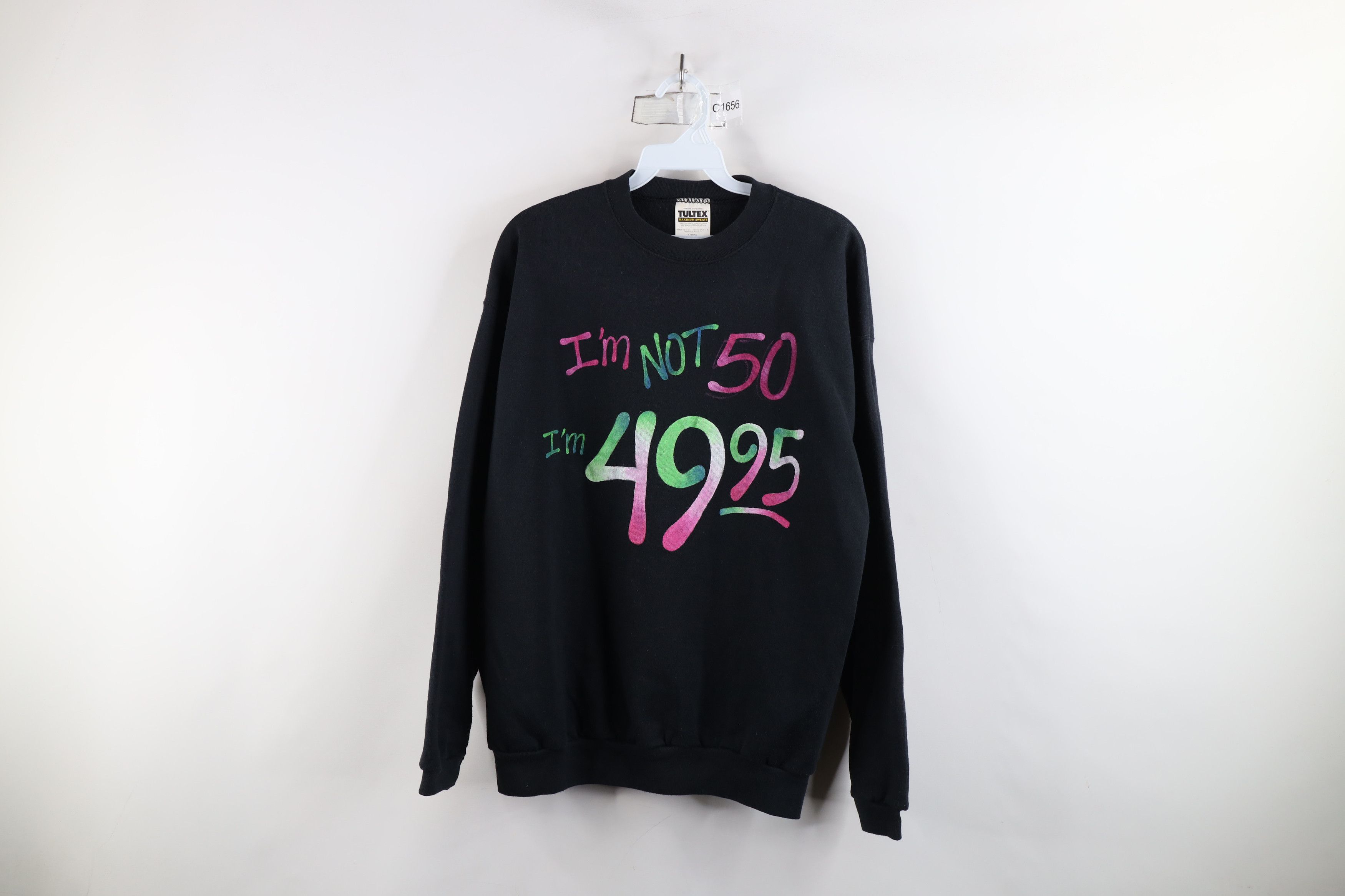 Vintage Vintage 90s 50th Birthday I'm Not 50 I'm 49.95 Sweatshirt Size US L / EU 52-54 / 3 - 1 Thumbnail