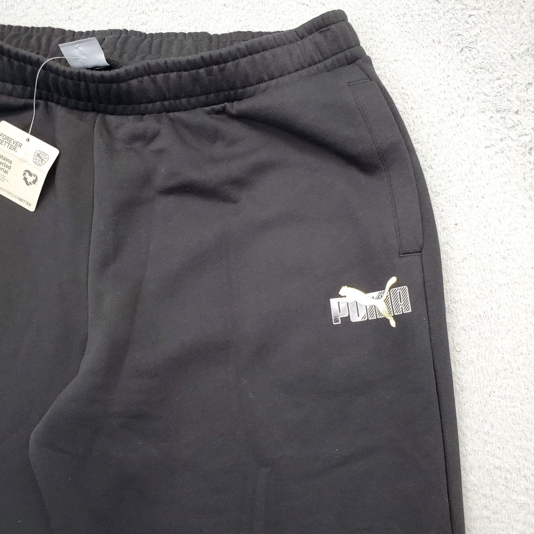 Puma PUMA Mens XXL Black Essentials Logo Lab Sweatpants Athletic Elastic Waist Tapered Sportswear Size US 39 - 7 Thumbnail