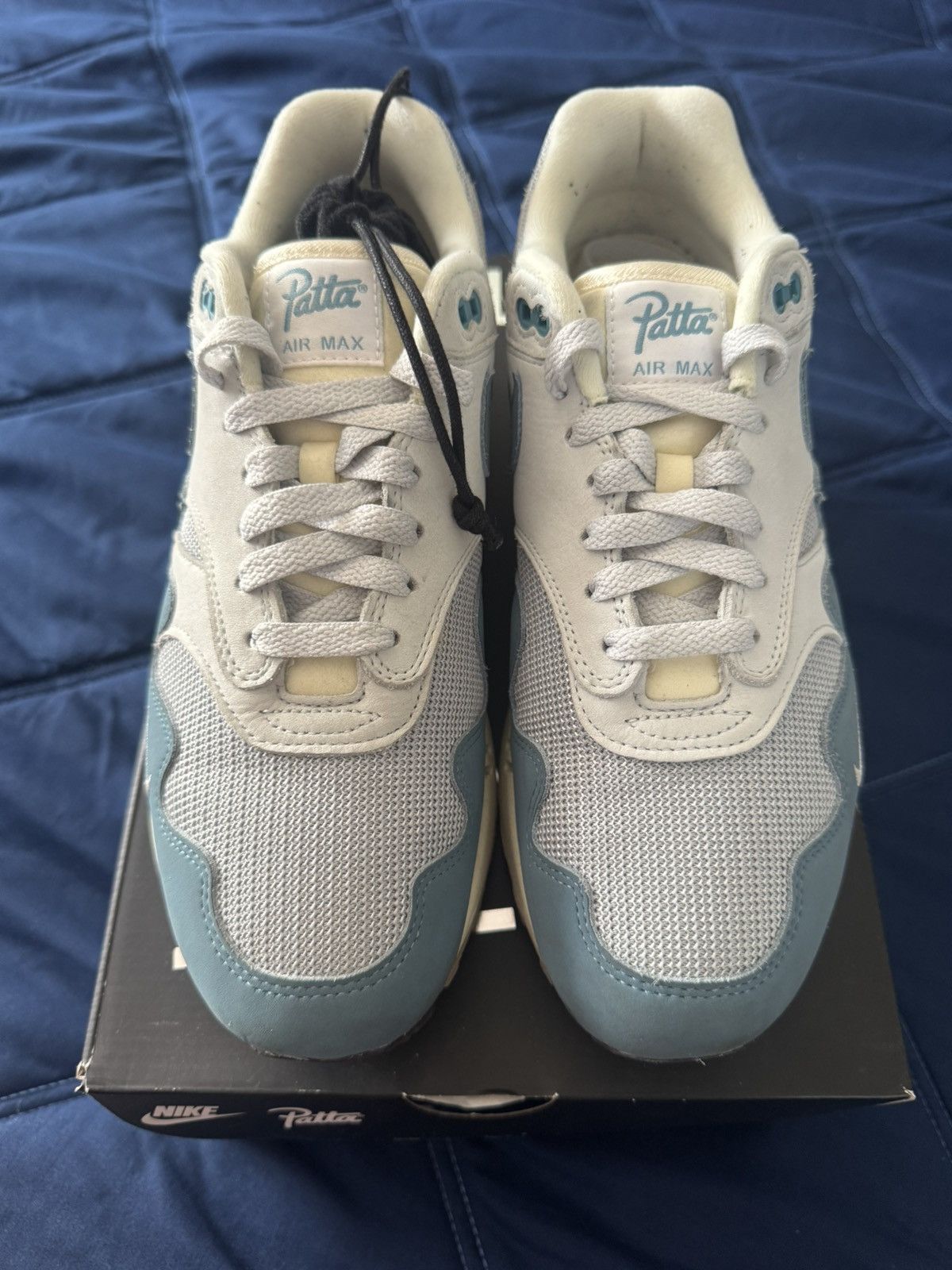 Nike × Patta Patta Nike Air Max 1 QS Blue Waves 9.5 Size US 9.5 / EU 42-43 - 4 Thumbnail