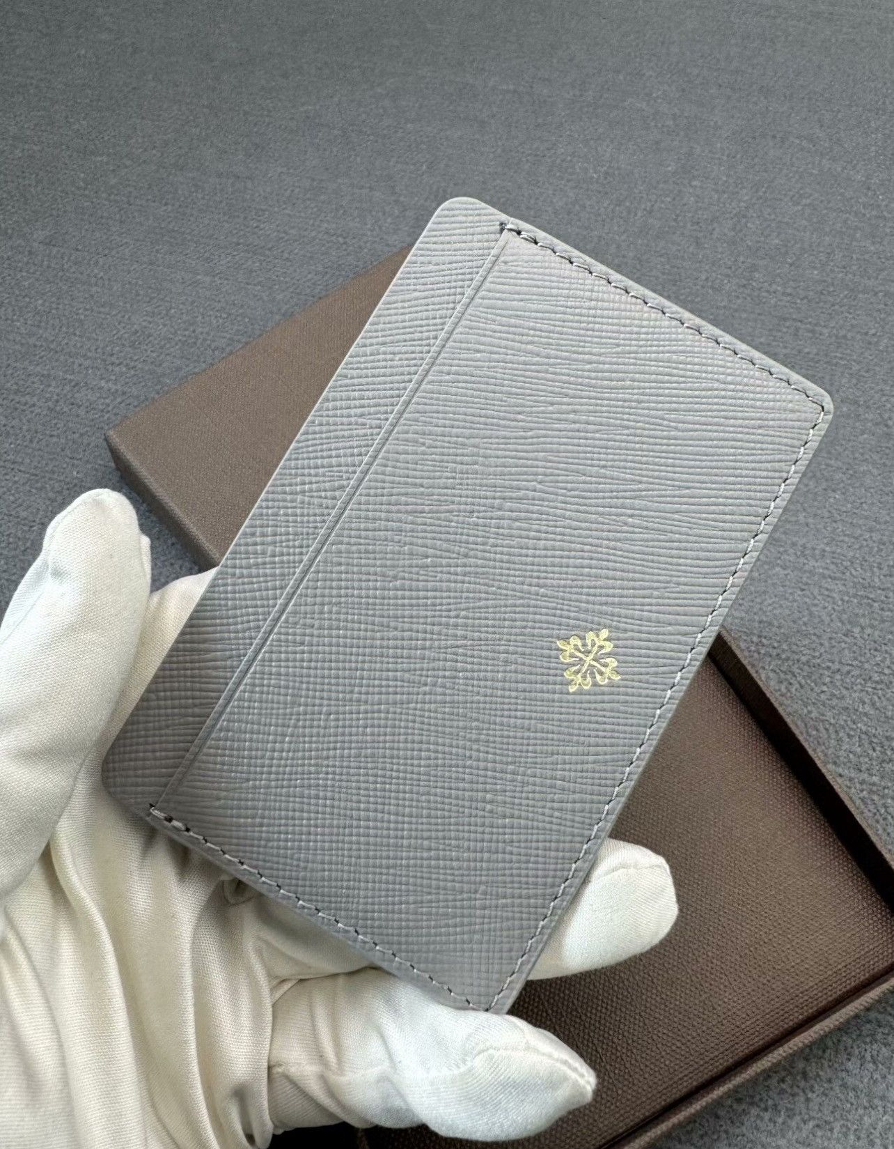 Patek Philippe Patek Philippe Gray Leather Card Holder PP limited wallet Size ONE SIZE - 1 Thumbnail