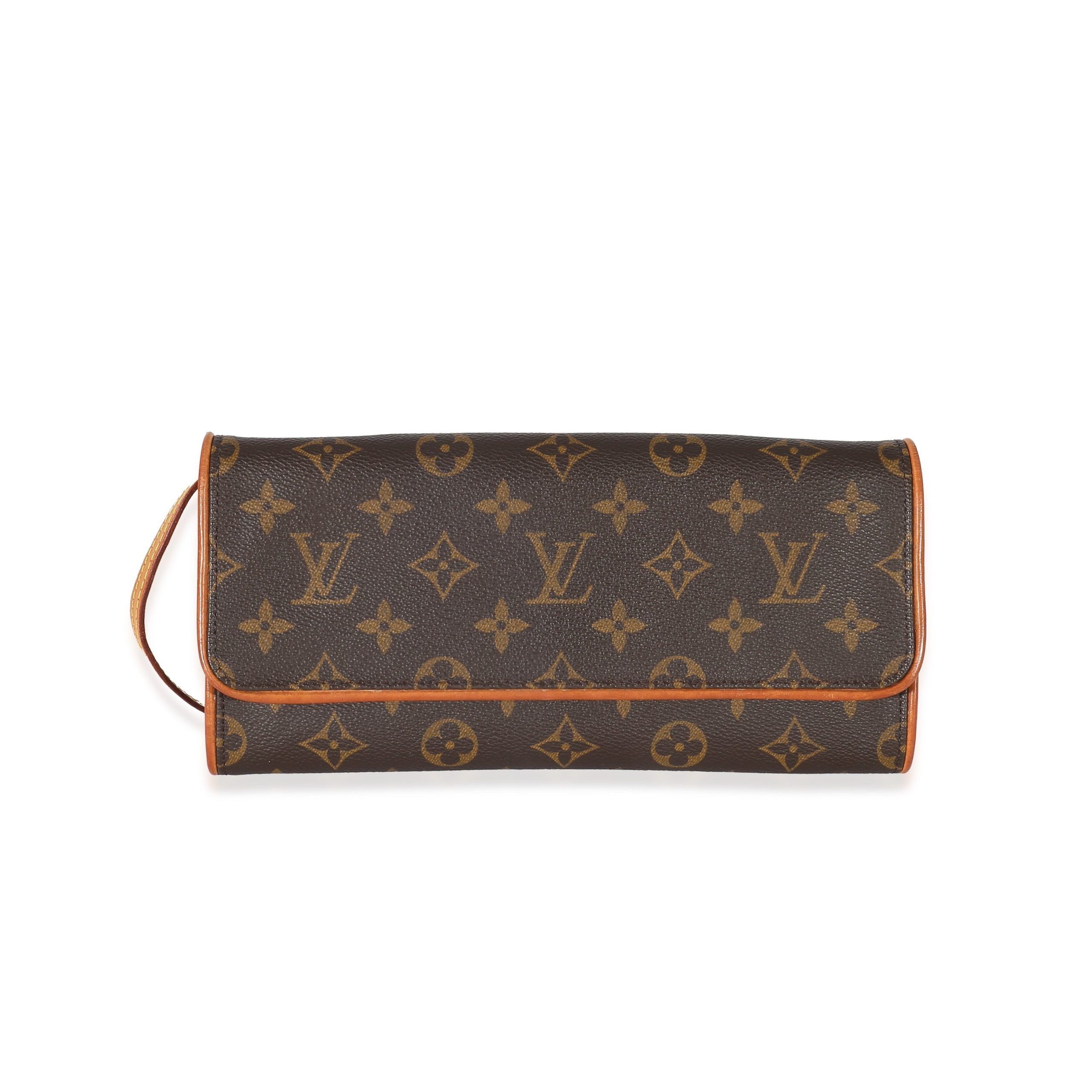 image of Louis Vuitton Monogram Canvas Twin Pochette Gm in Brown, Women's