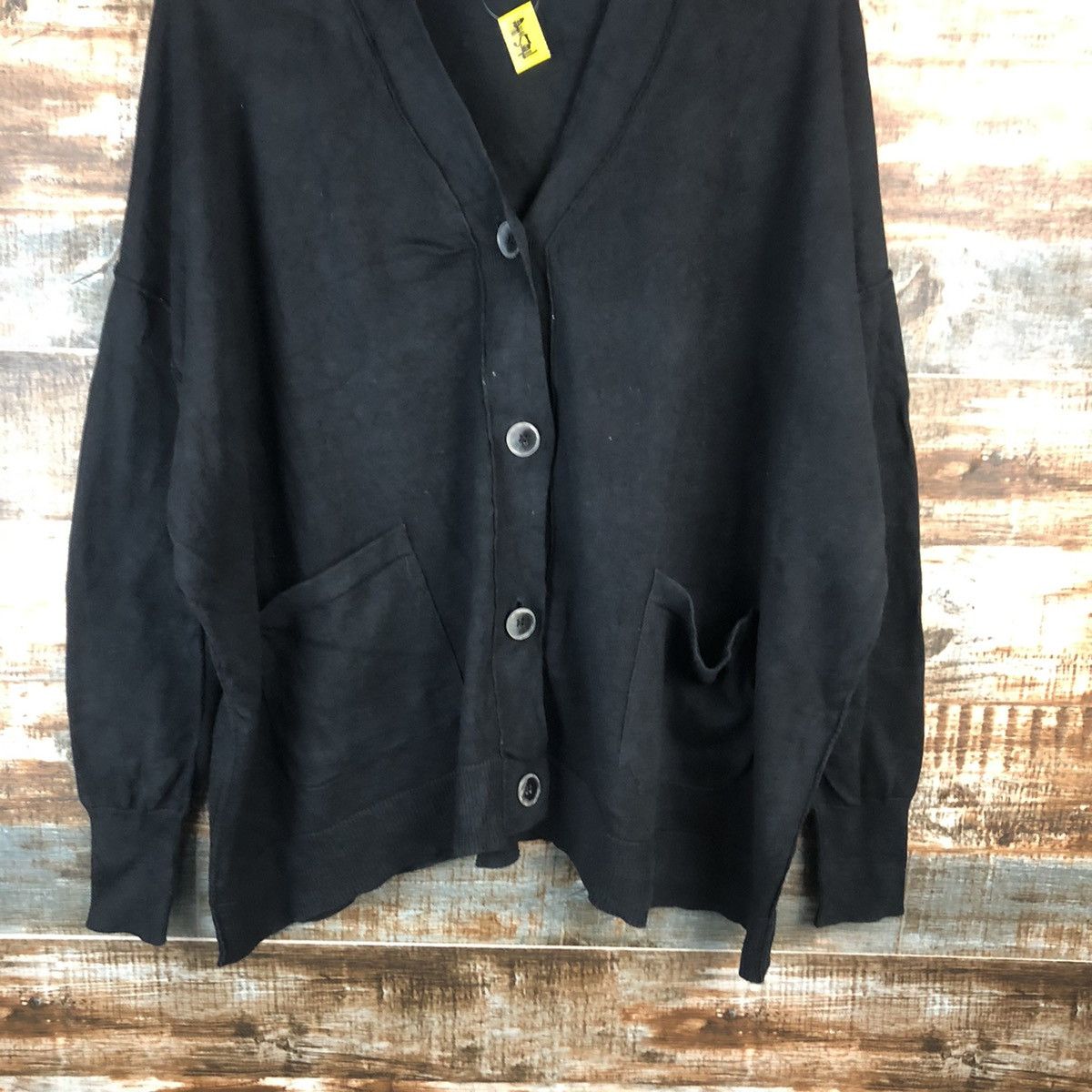 Homespun Knitwear × Japanese Brand Choco Raffine plain Black Cardigan Knitwear #A1591 Size US XL / EU 56 / 4 - 6 Thumbnail
