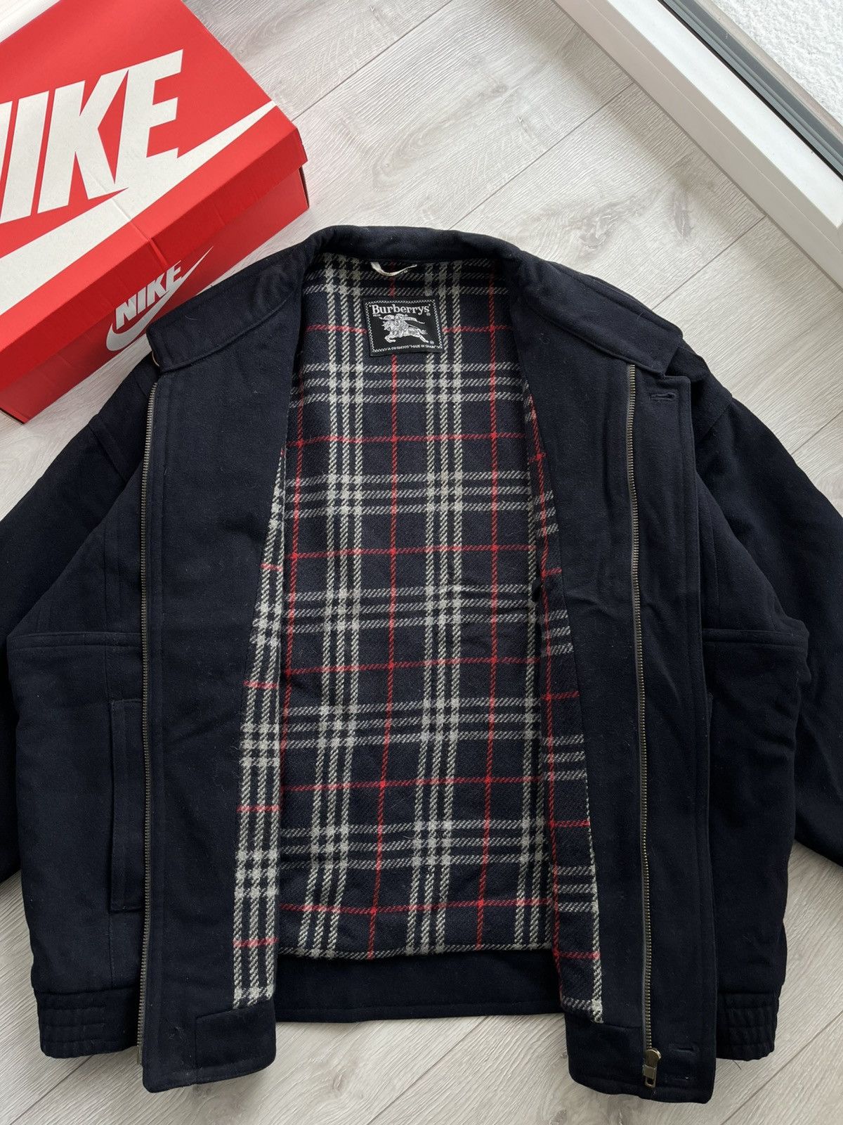 Burberry Burberrys Vintage Wool Bomber 90s Size US XL / EU 56 / 4 - 10 Thumbnail