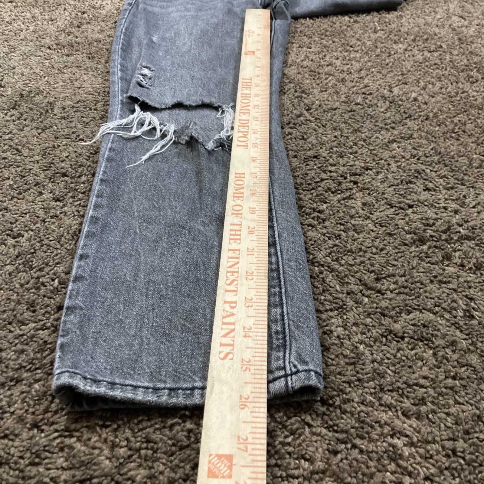 Bdg BDG Dark Grey Distressed Rips High Rise Slim Straight Jeans Size 26" / US 2 / IT 38 - 6 Thumbnail