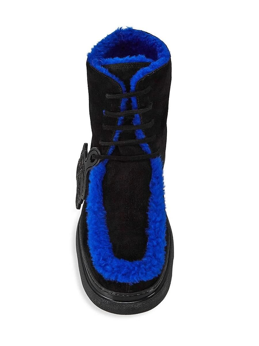o1w1db10824 Creeper Suede and Shearling Chukka Boots Blue