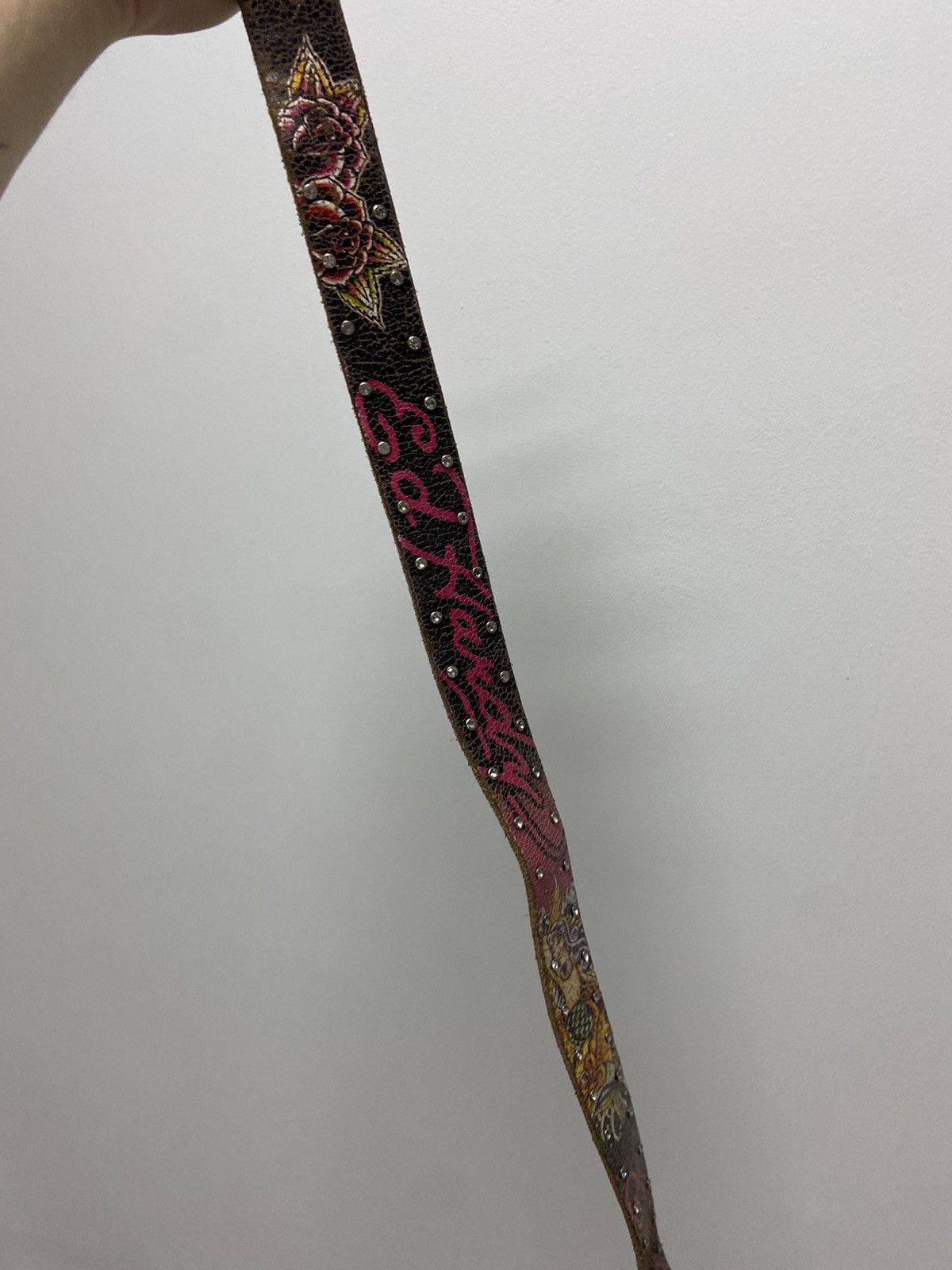 Ed Hardy × Vintage Ed Hardy Vintage All Print Belt Skull Tattoo Y2K leather Size ONE SIZE - 3 Thumbnail