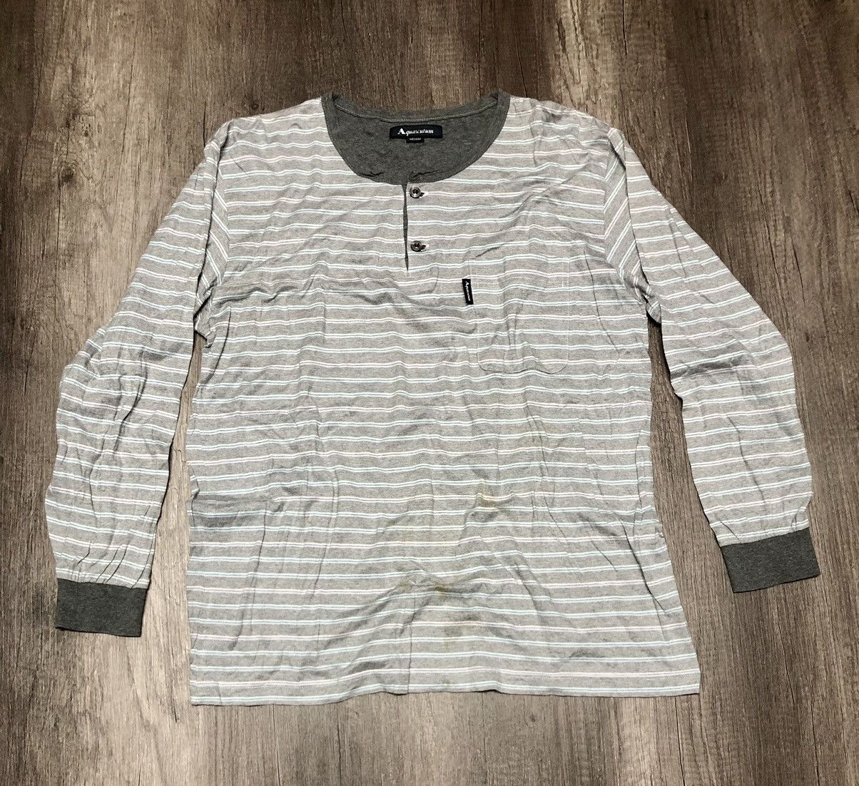 Aquascutum × Japanese Brand × Vintage Vintage Aquascutum Long Sleeve Pocket Tee Shirt Size US M / EU 48-50 / 2 - 10 Thumbnail