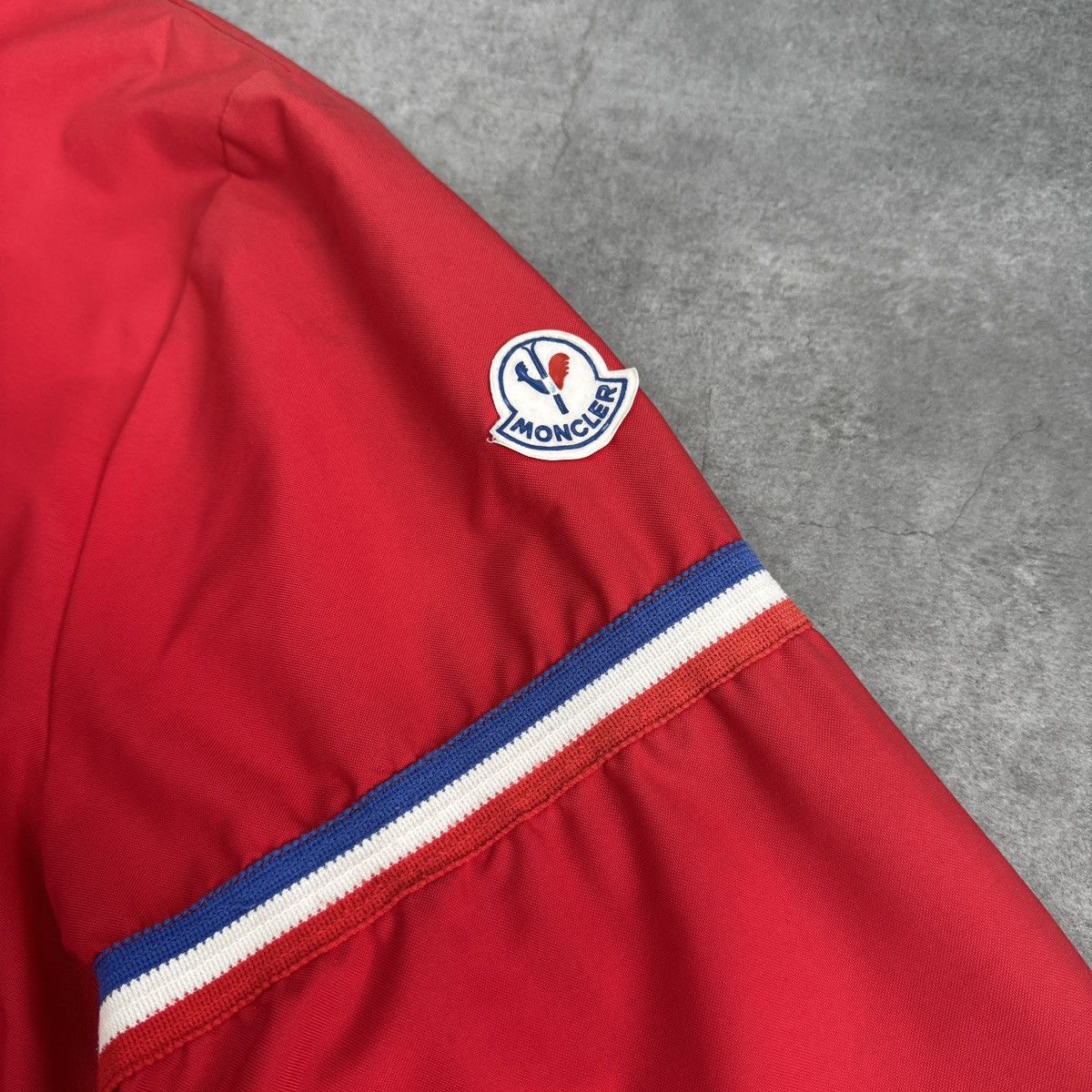 Moncler Vintage Moncler Red Ski Jacket Tricolor Arm Stripe Men's M ...