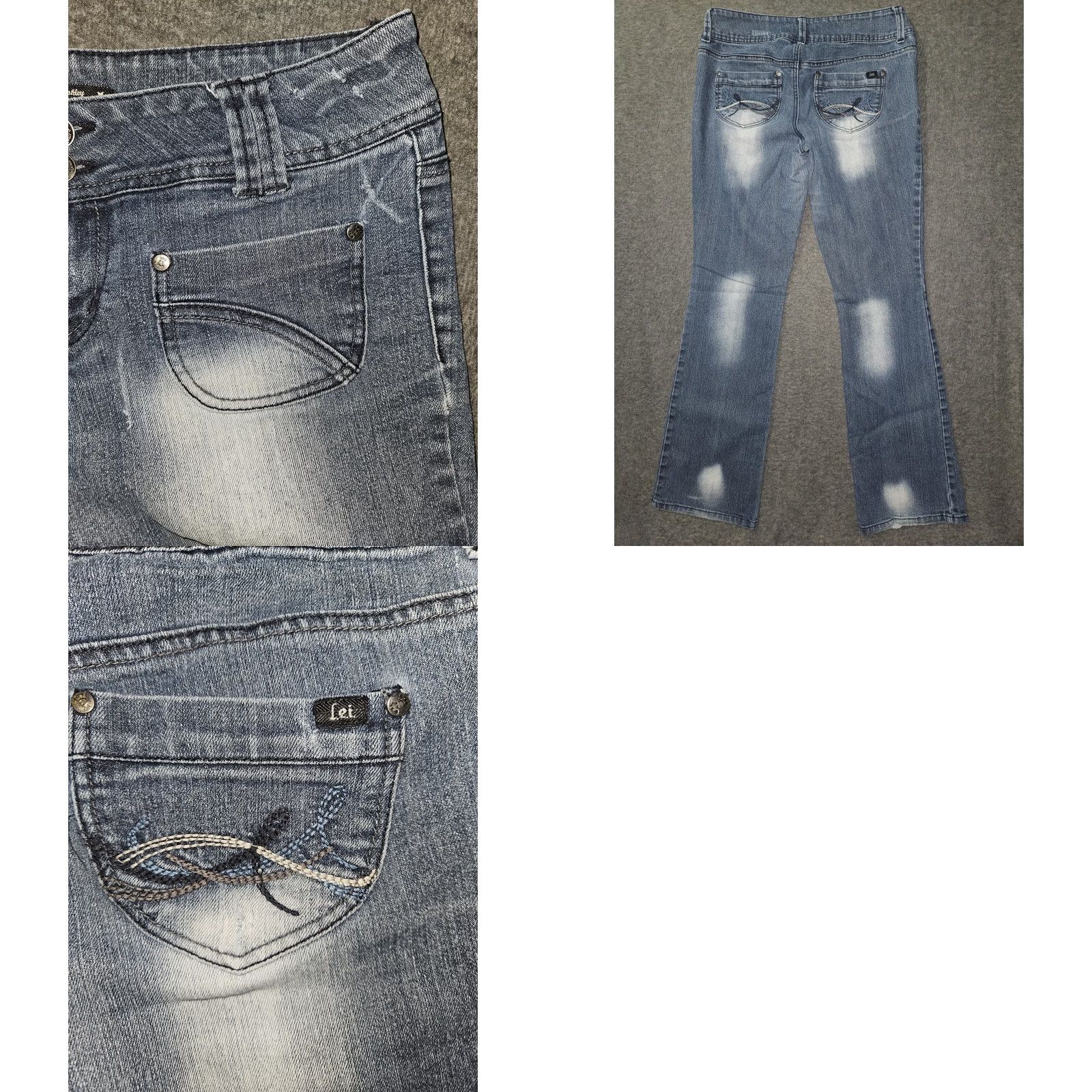 L.E.I. l.e.i. Jeans Womens Juniors 9 Blue Ashley Lowrise Boot Stretch Bootcut Denim Jeans Girls Size 30" / US 8 / IT 44 - 8 Thumbnail