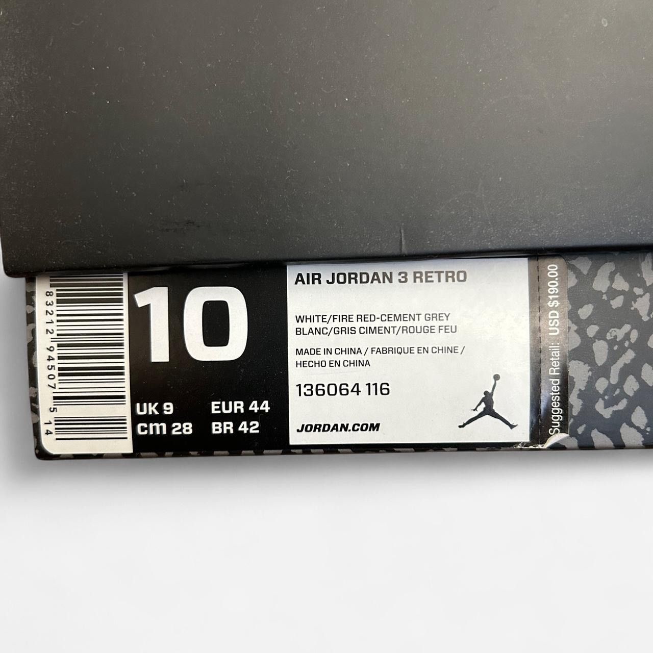 Jordan Brand *CUSTOM* Air Jordan 3 White Cement Size US 10 / EU 43 - 6 Thumbnail