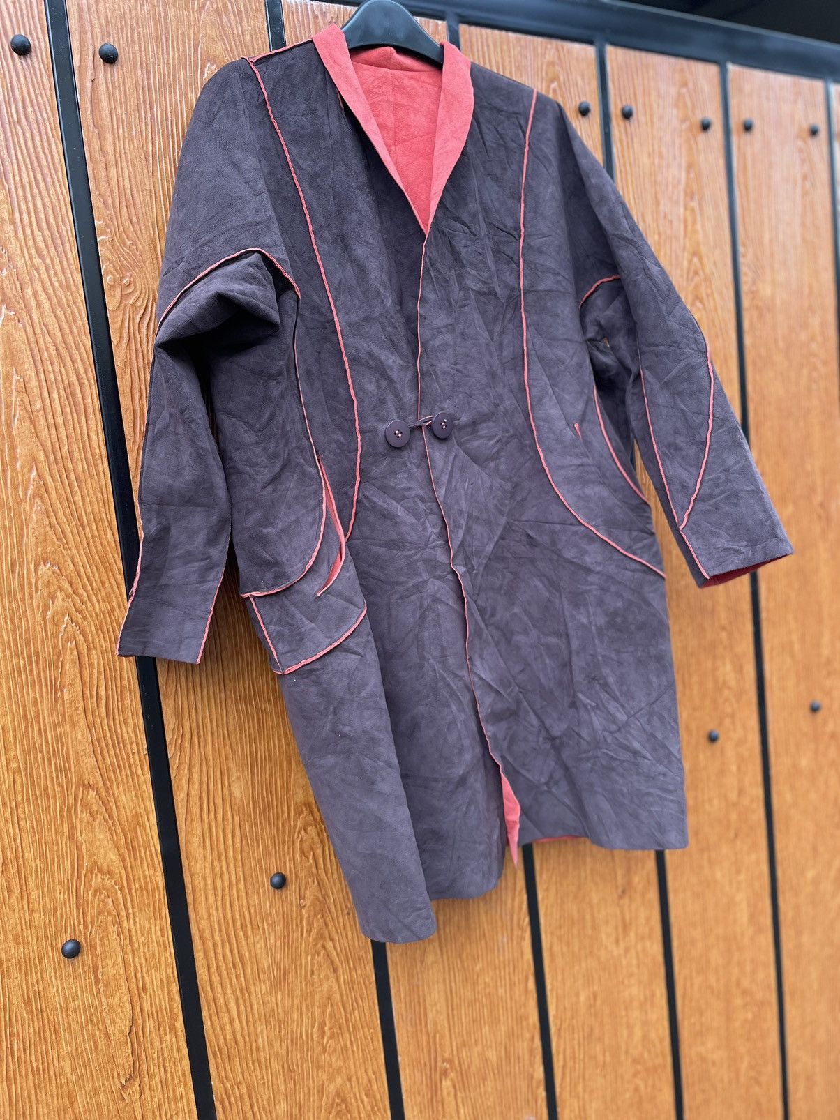 Designer × Issey Miyake Issey Miyake Deconstructed Reversible Suede Batwing Coat Size US M / EU 48-50 / 2 - 3 Thumbnail