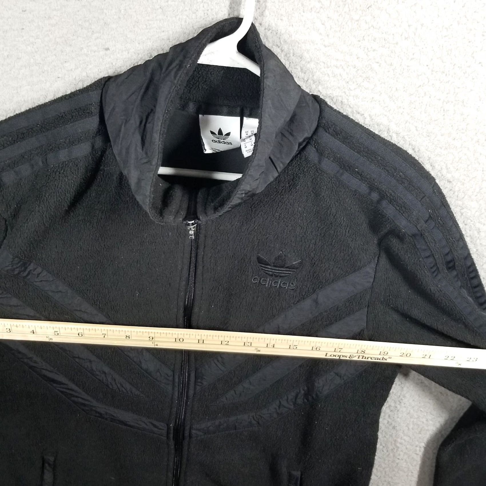 Adidas Adidas Track Jacket Mens M Black Originals Fleece Full Zip Pockets Trefoil Size US M / EU 48-50 / 2 - 7 Thumbnail