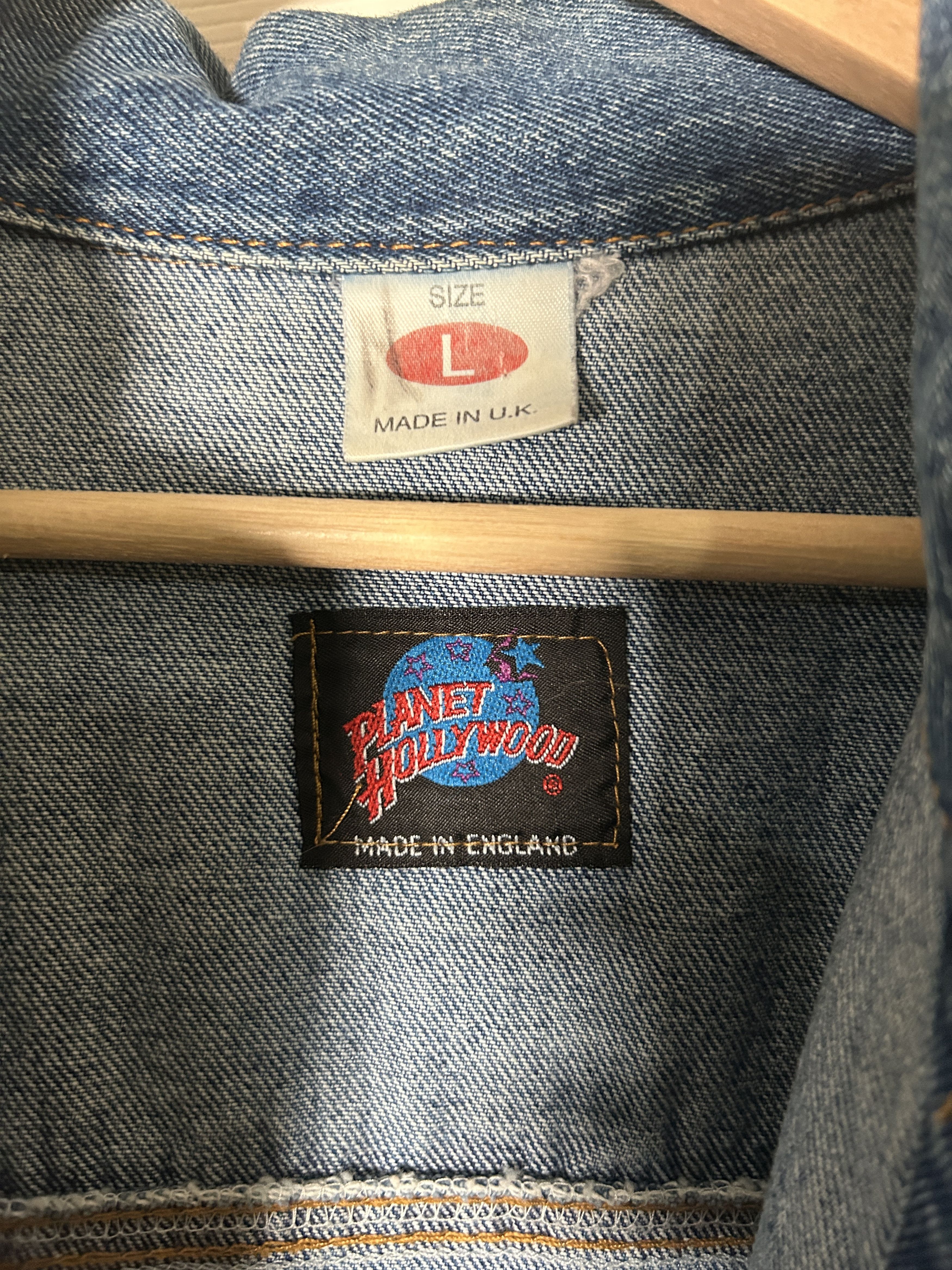 Planet Hollywood Vintage 90S Planet Hollywood Barcelona Denim Jean Jacket L Size US L / EU 52-54 / 3 - 6 Thumbnail
