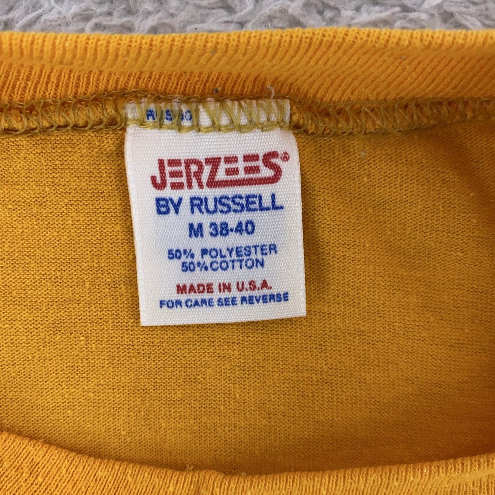 Jerzees VINTAGE Jerzees Shirt Mens Small Yellow 80s Travel Retro Souvenir Tee Size US S / EU 44-46 / 1 - 7 Thumbnail