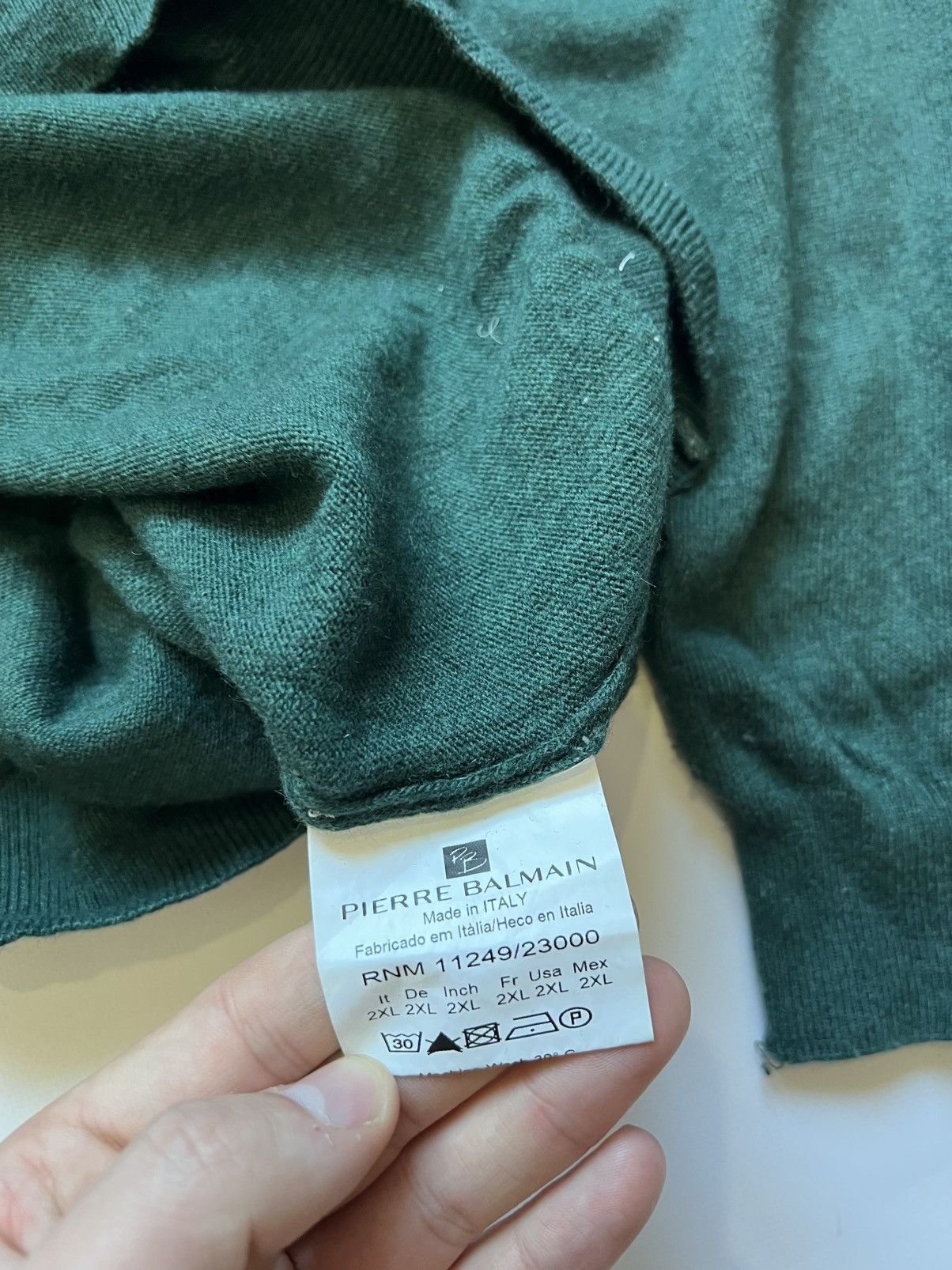 Balmain Pierre Balmain Green Sweater Classic Size US XXL / EU 58 / 5 - 3 Thumbnail