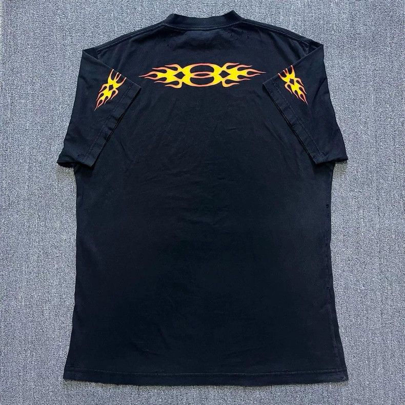 Balenciaga Balenciaga Black flame double-ring short-sleeved T-shirt Size US S / EU 44-46 / 1 - 2 Thumbnail
