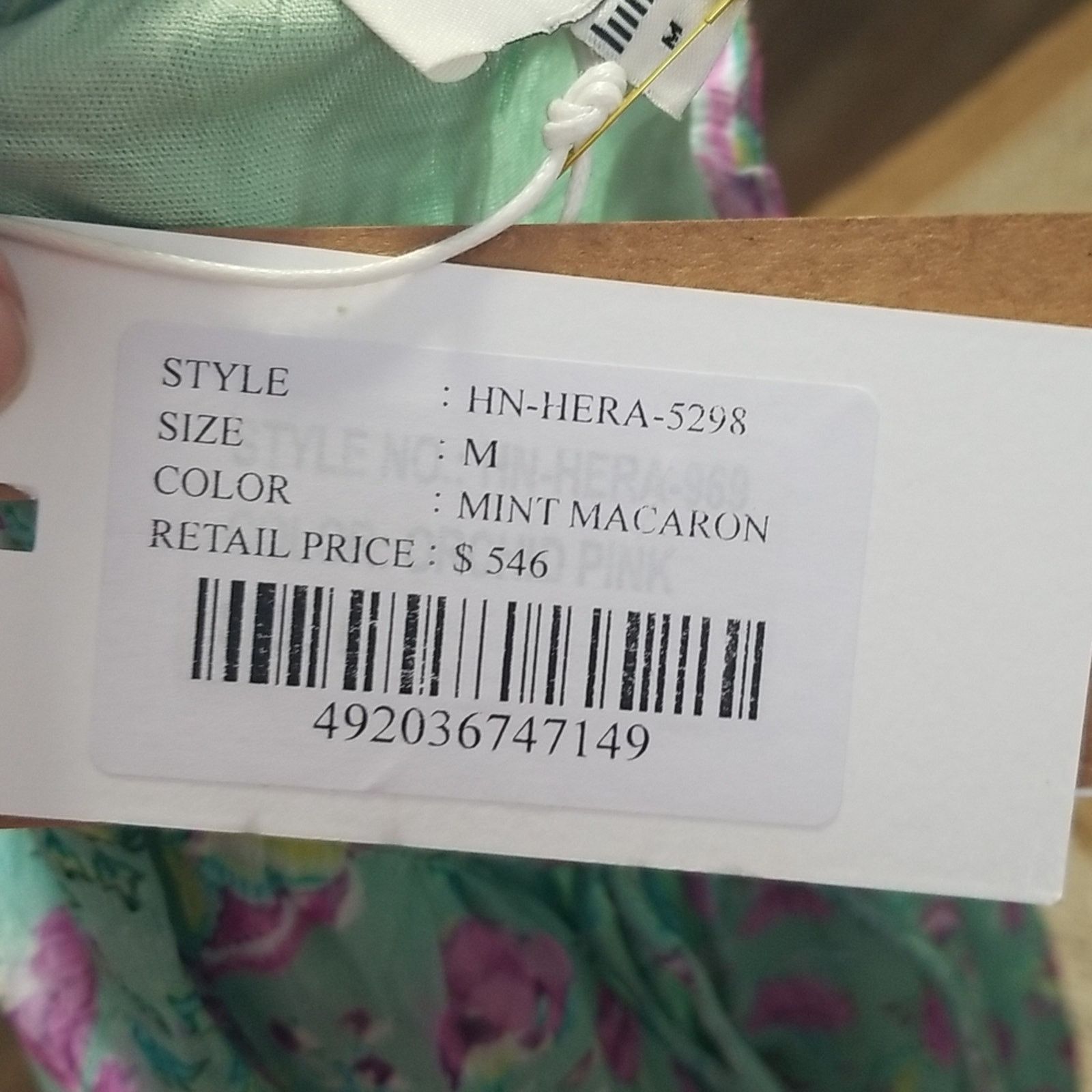 Hemant & Nandita NWT Hemant & Nandita Hera Long Green Floral Dress Size M / US 6-8 / IT 42-44 - 10 Thumbnail