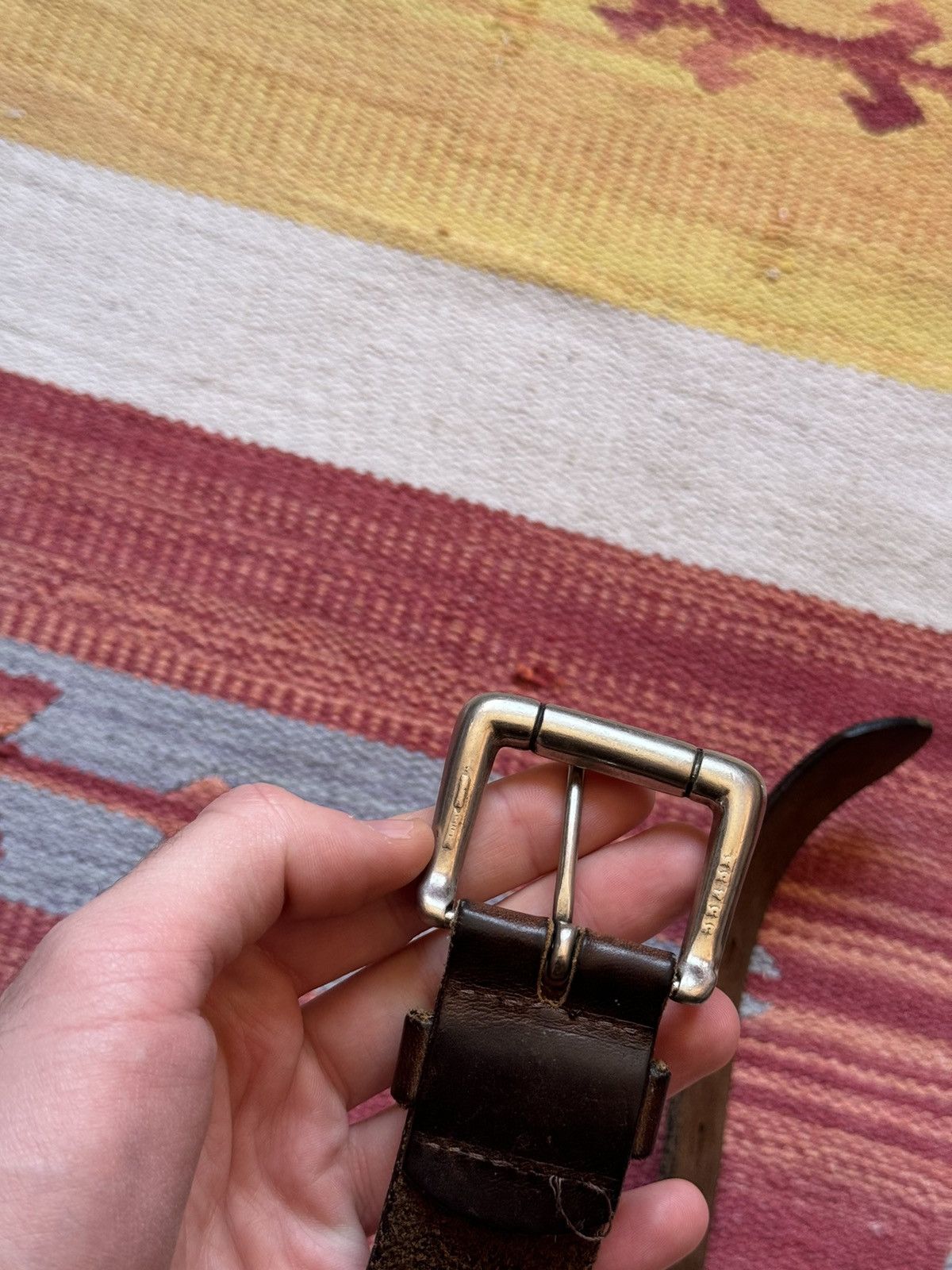 Levi's Vintage 90’s Levi’s Genuine Leather Brown Cowboy Belt Size ONE SIZE - 9 Thumbnail