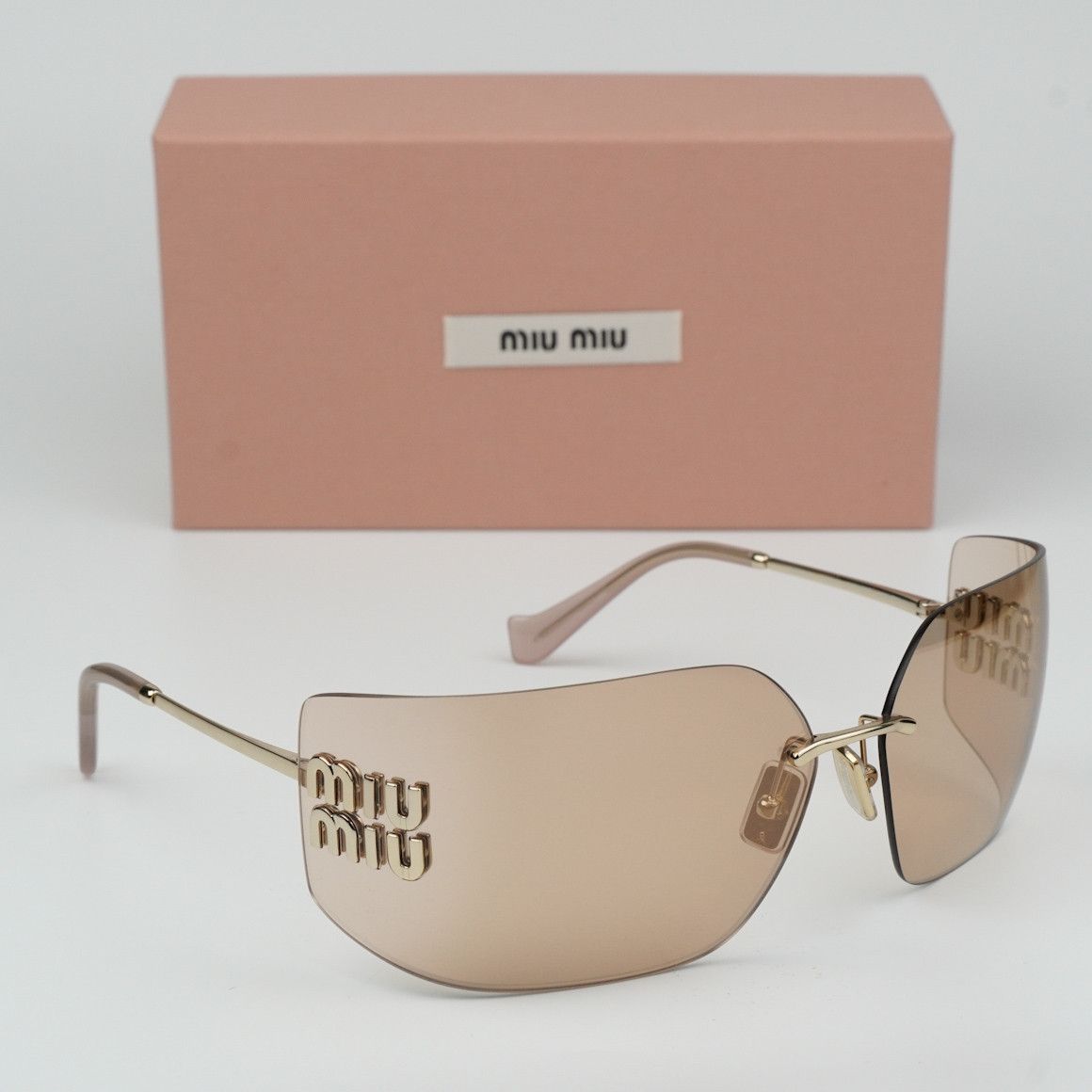 Miu Miu NEW Miu Miu MU54YS ZVN20F RUNWAY Rimless Women Sunglasses Size ONE SIZE - 2 Thumbnail
