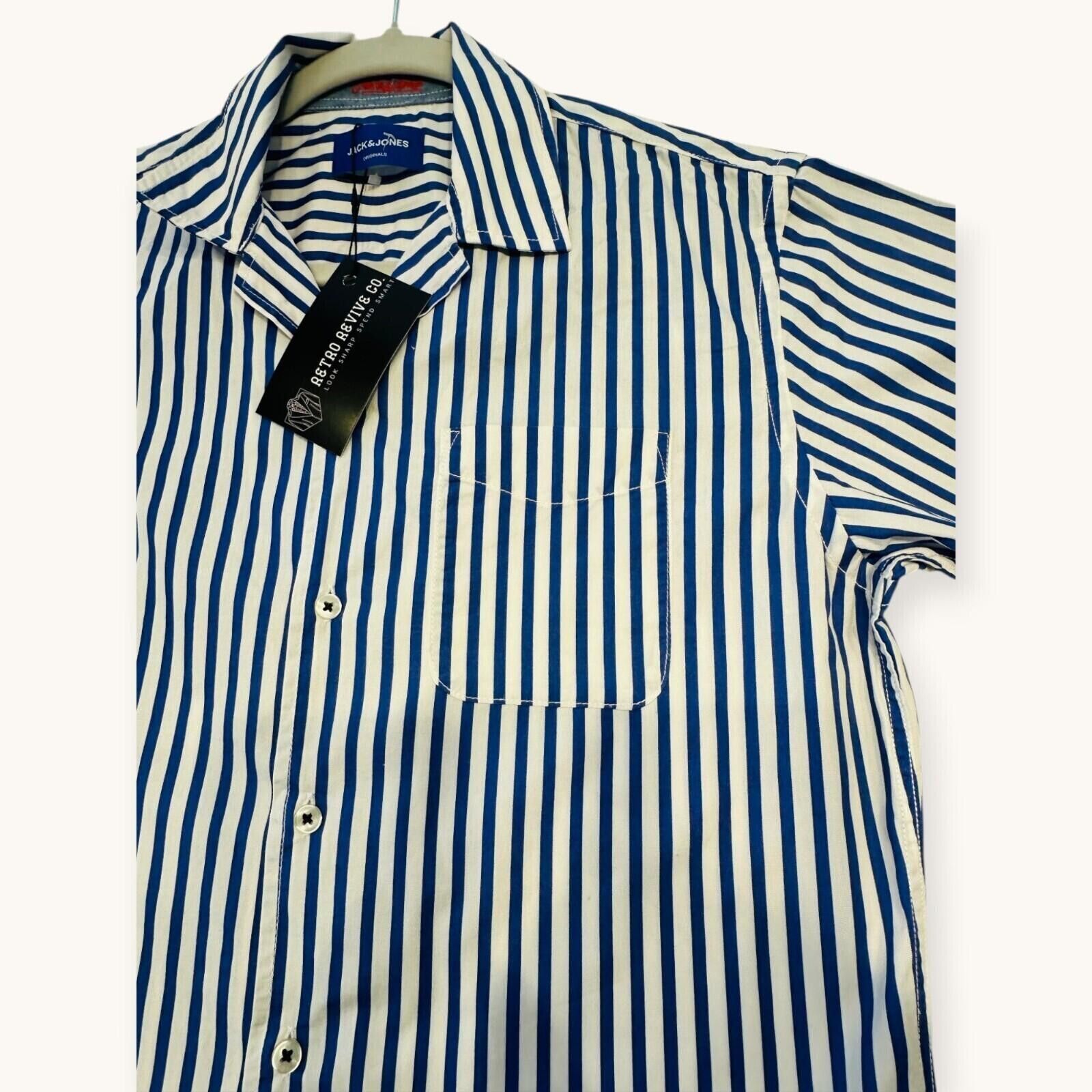 Jack & Jones Jack & Jones Shirt Men's UK Size S White and Blue Striped Size US S / EU 44-46 / 1 - 8 Thumbnail