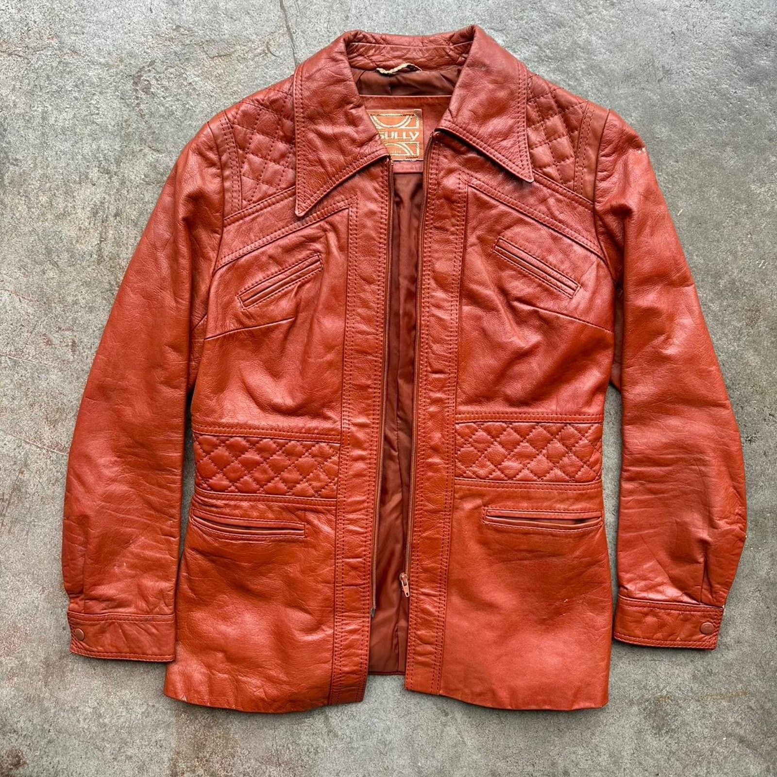 Other J. Sully 70s 80s Light Brown Leather Jacket Size XL / US 12-14 / IT 48-50 - 1 Thumbnail