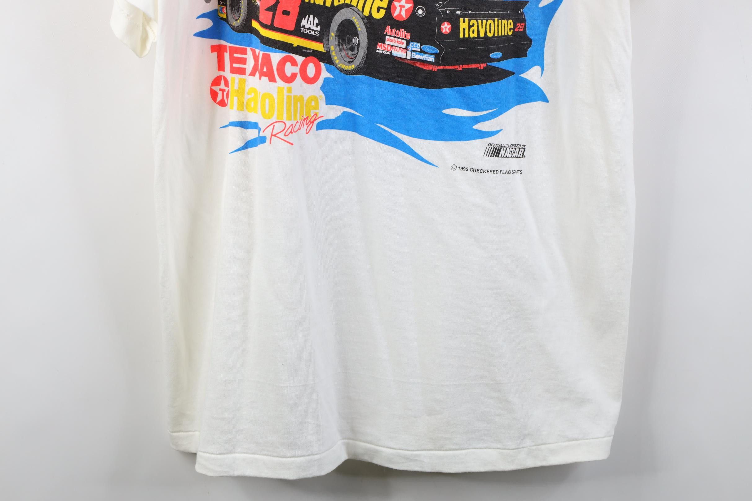 Vintage Vintage 90s NASCAR Jarrett Texaco Havoline Racing T-Shirt Size US L / EU 52-54 / 3 - 3 Thumbnail