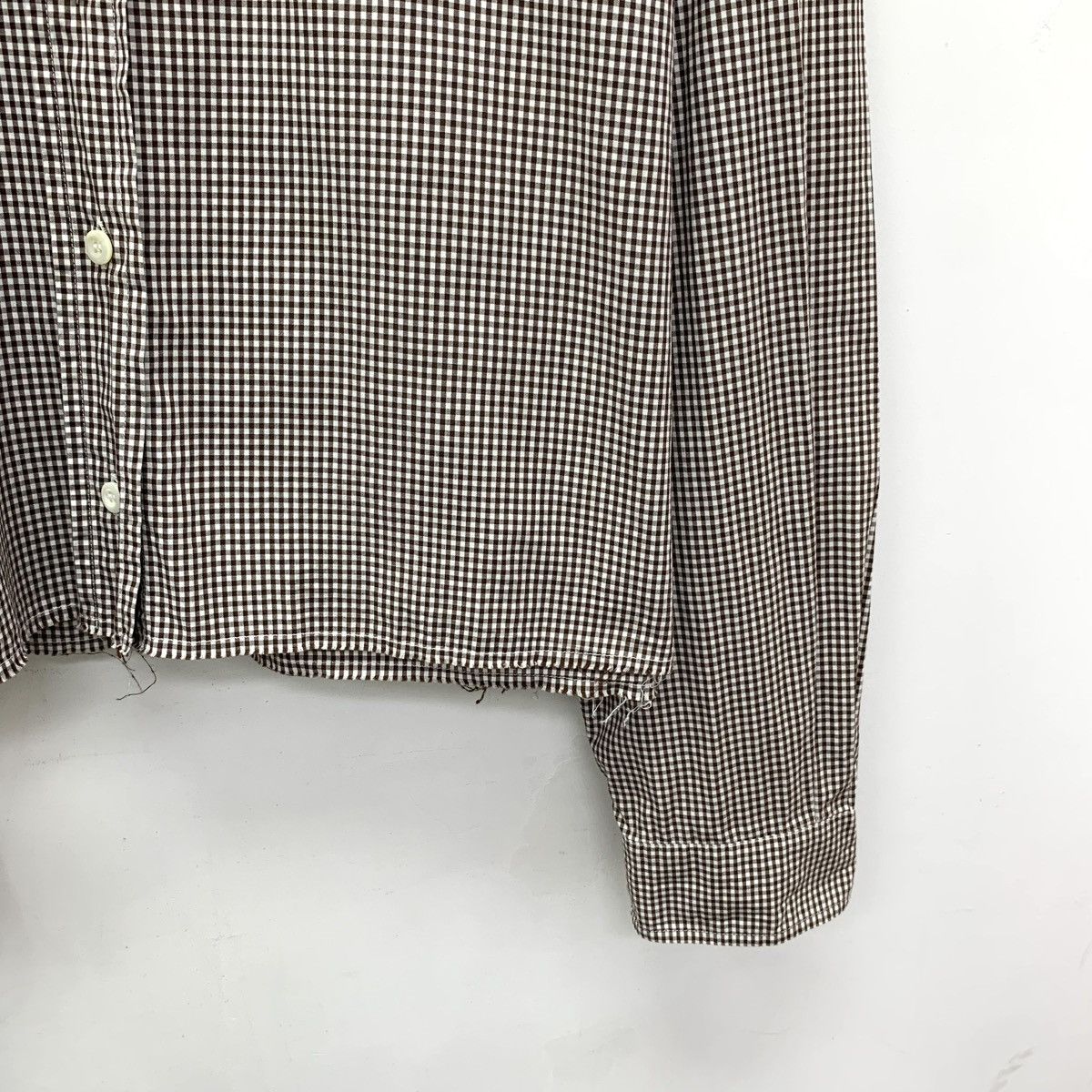 Miu Miu Miu Miu Brown Plaid Long Sleeve Shirt K26WX Size L / US 10 / IT 46 - 4 Thumbnail
