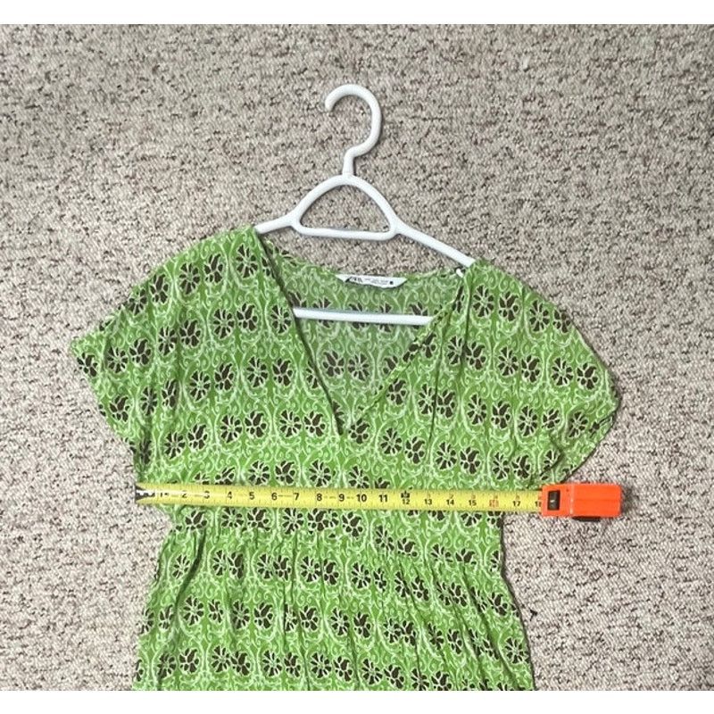 Zara Zara Panelled Midi Dress Green Patterned 7484/153 Boho SZ S Size S / US 4 / IT 40 - 5 Thumbnail