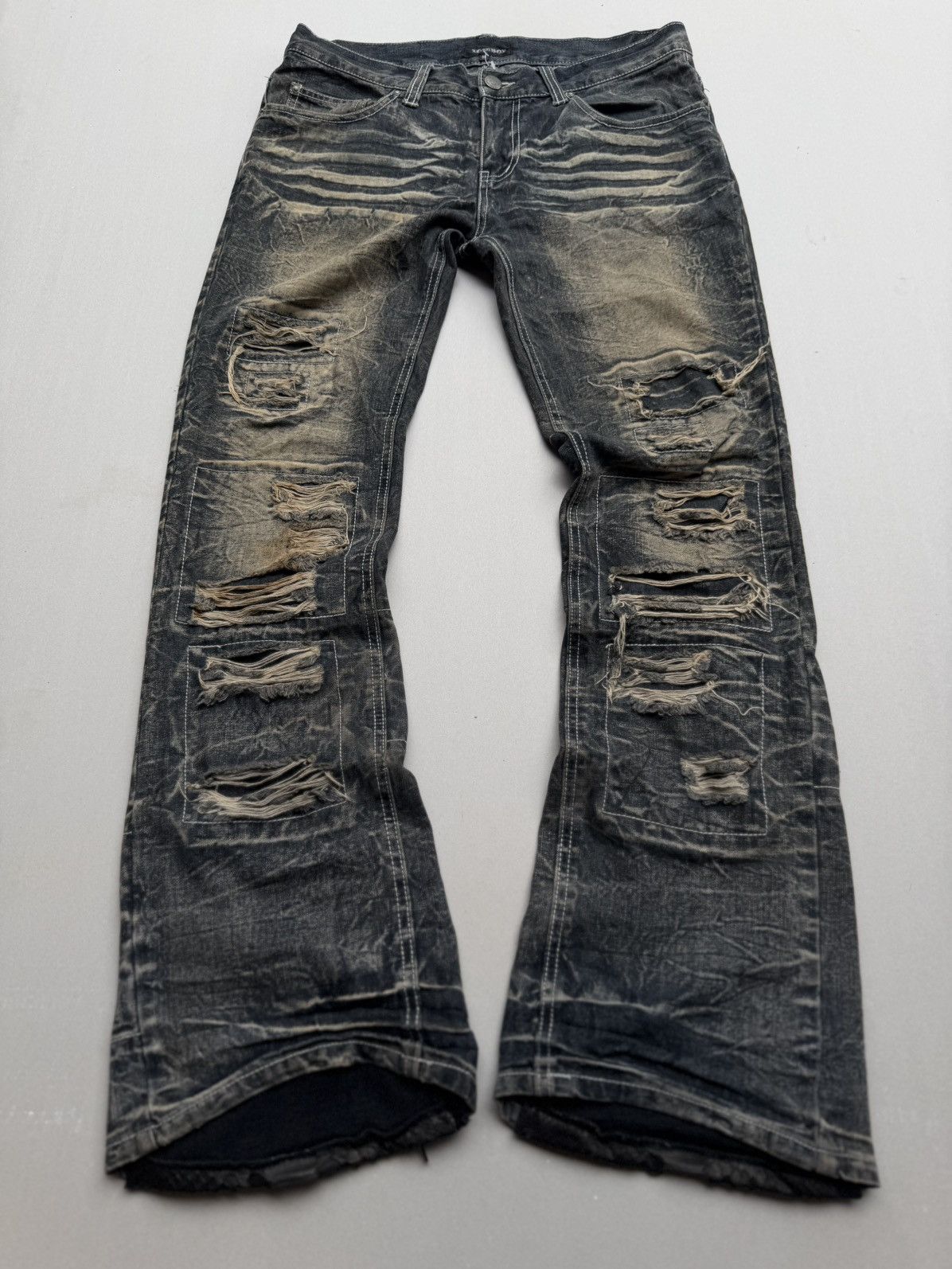 LOWBOX Lace up Flare jeans | Grailed