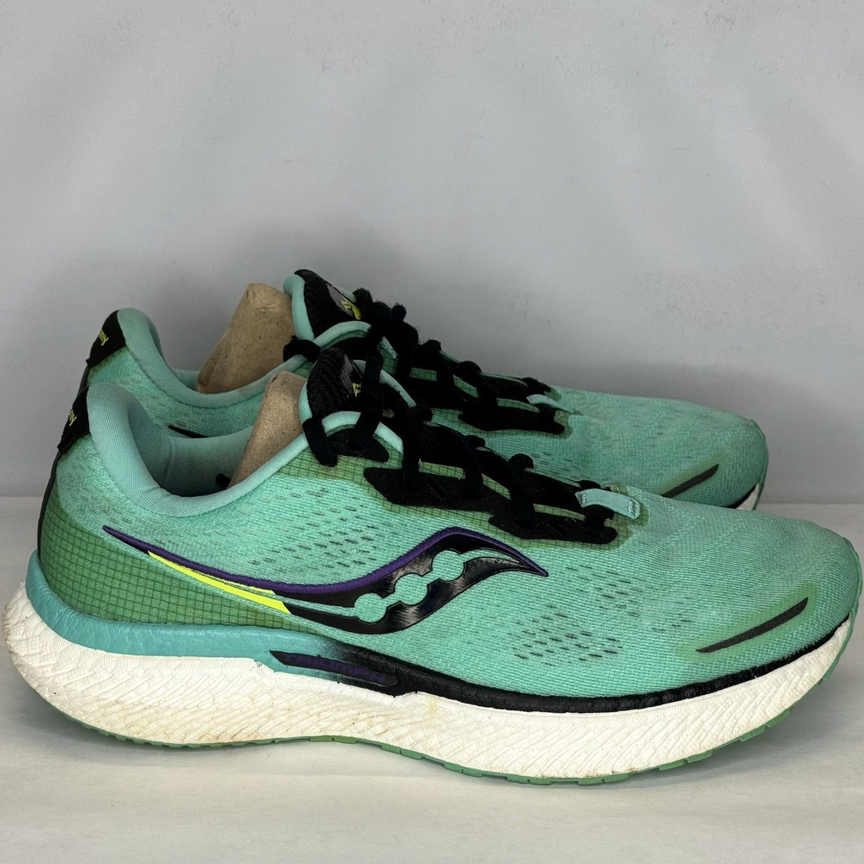 Saucony Saucony Triumph 19 Womens Running Walking Athletic Sneakers Size 10.5 Teal Blue Green with Black Trim Sneaker Shoes Size US 9 / IT 39 - 6 Thumbnail