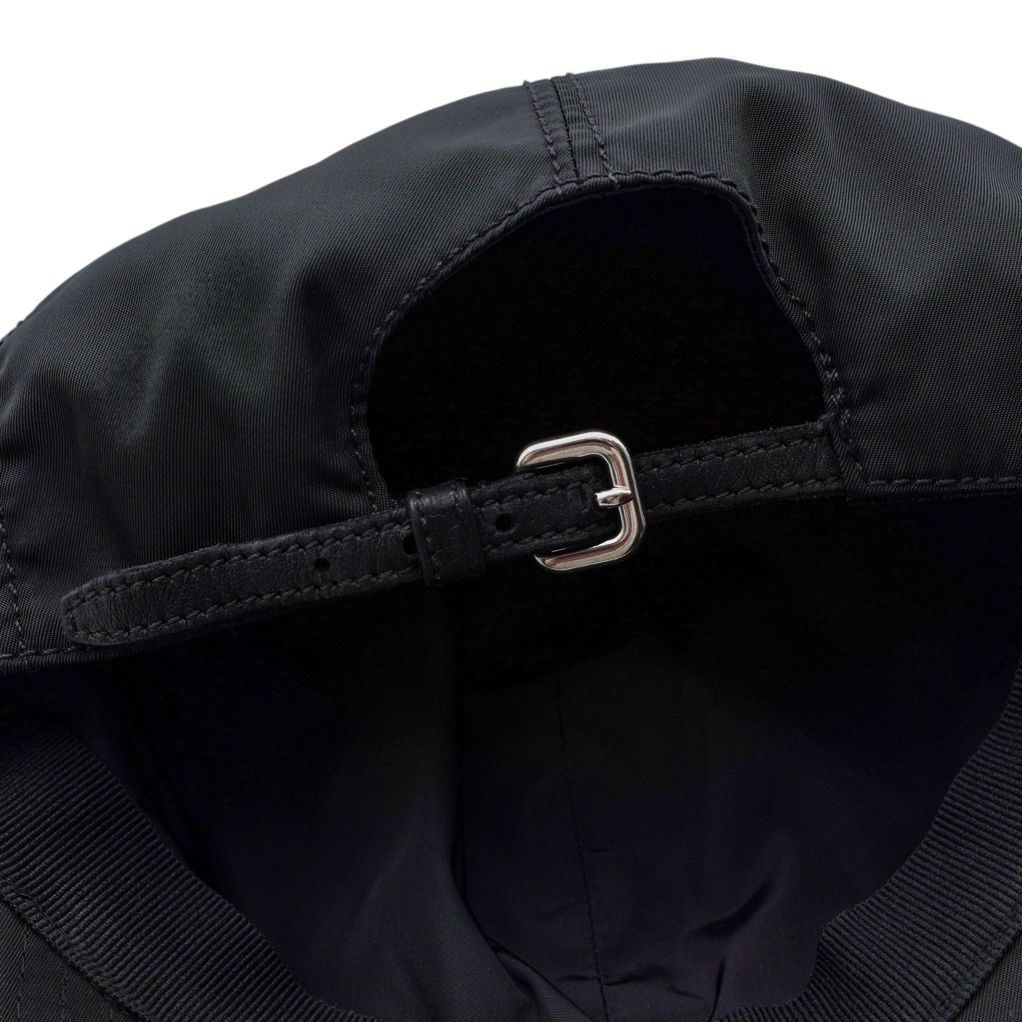 Prada Vintage Prada Black Nylon Embroidered Logo Baseball Cap Size ONE SIZE - 6 Thumbnail