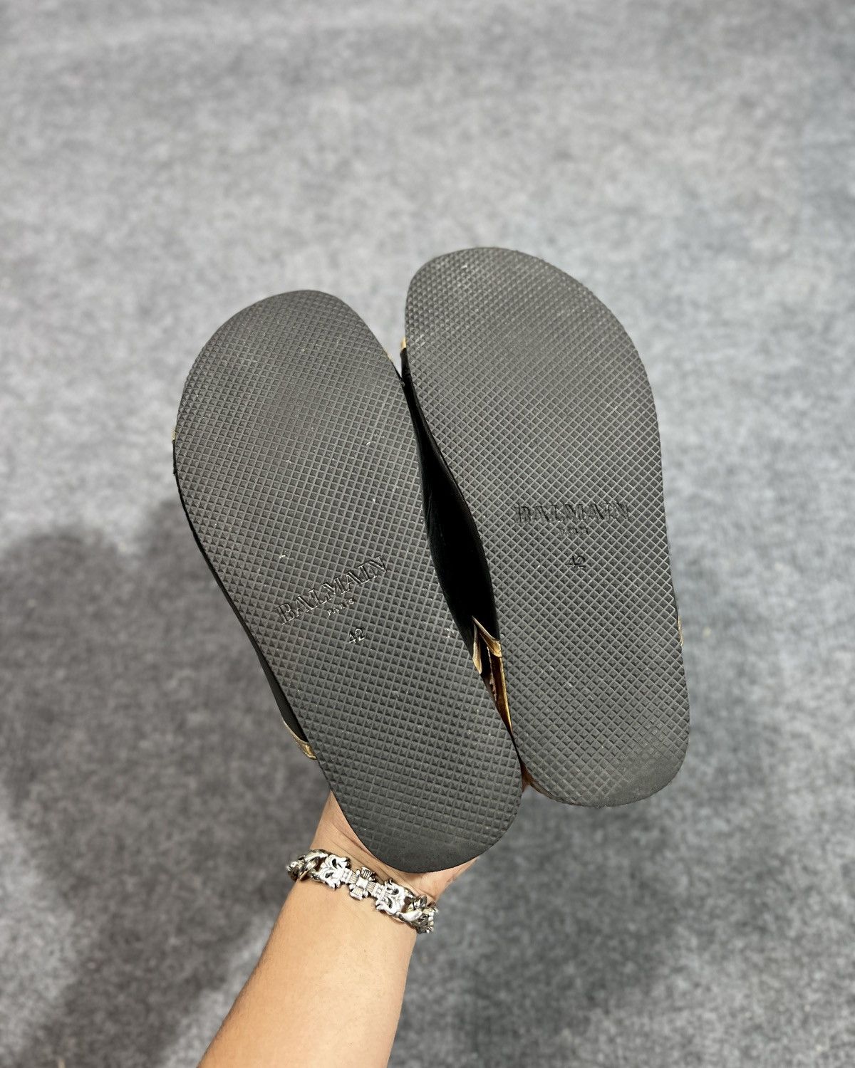 Balmain BALMAIN Two-tone lace-up slide sandals Size US 9 / EU 42 - 8 Thumbnail