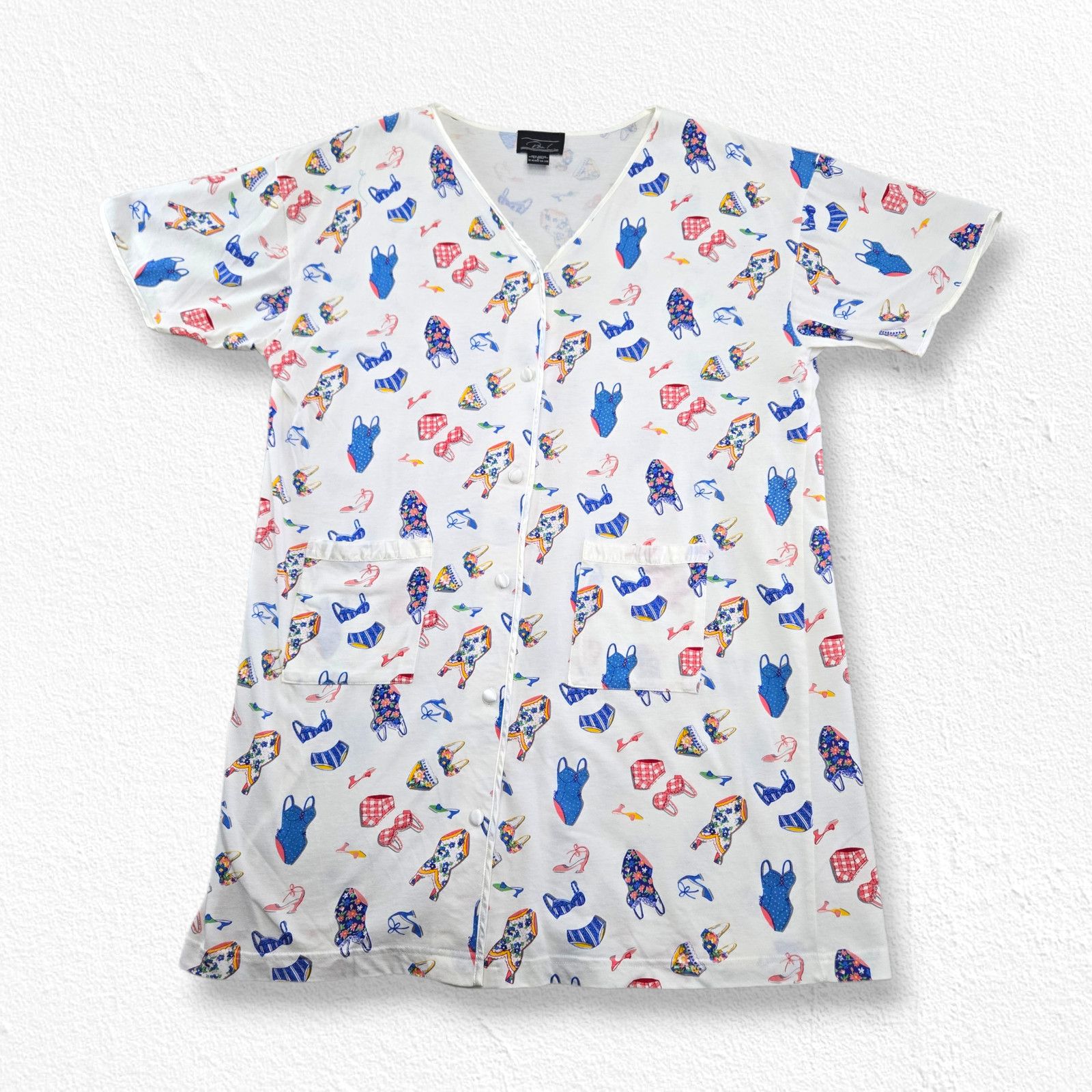 Vintage Vintage 80s Novelty Print Cotton Sleep Gown Size Large Size L / US 10 / IT 46 - 2 Thumbnail