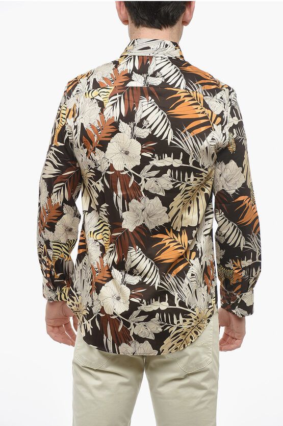 image of Etro Safari Printed Long Sleeved Shirt in Beige/Marrone, Men's (Size Small)