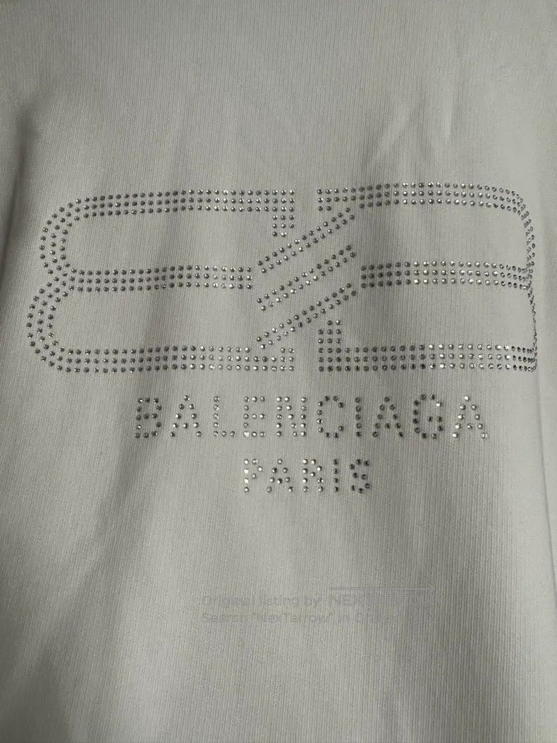 Balenciaga Balenciaga Plain White Hooded Sweatshirt Jacket with Diamo Size US M / EU 48-50 / 2 - 3 Thumbnail