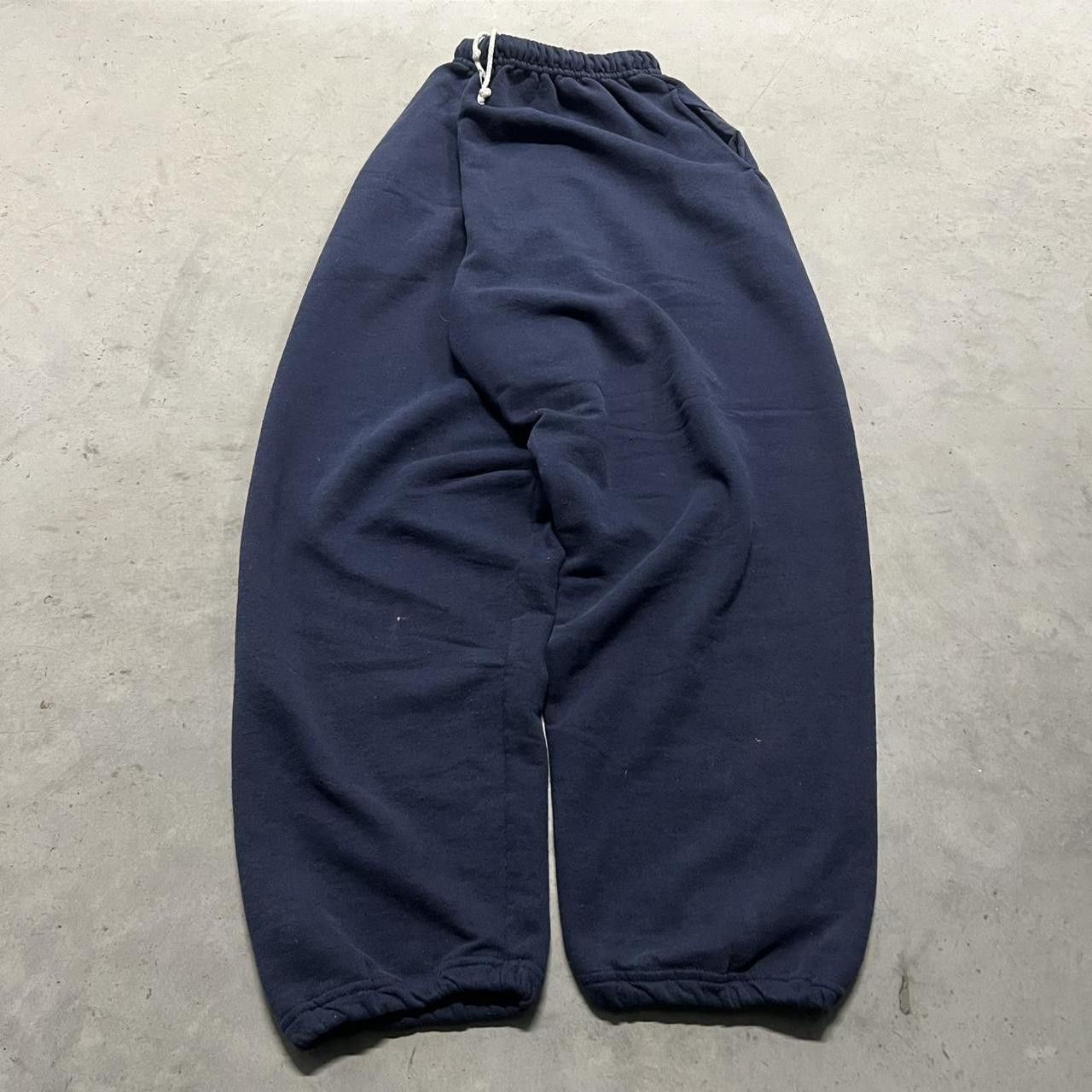 Japanese Brand × Vintage Vintage Y2K/2000s Navy blue Baggy fit Sweatpants ! Size US 32 / EU 48 - 2 Thumbnail