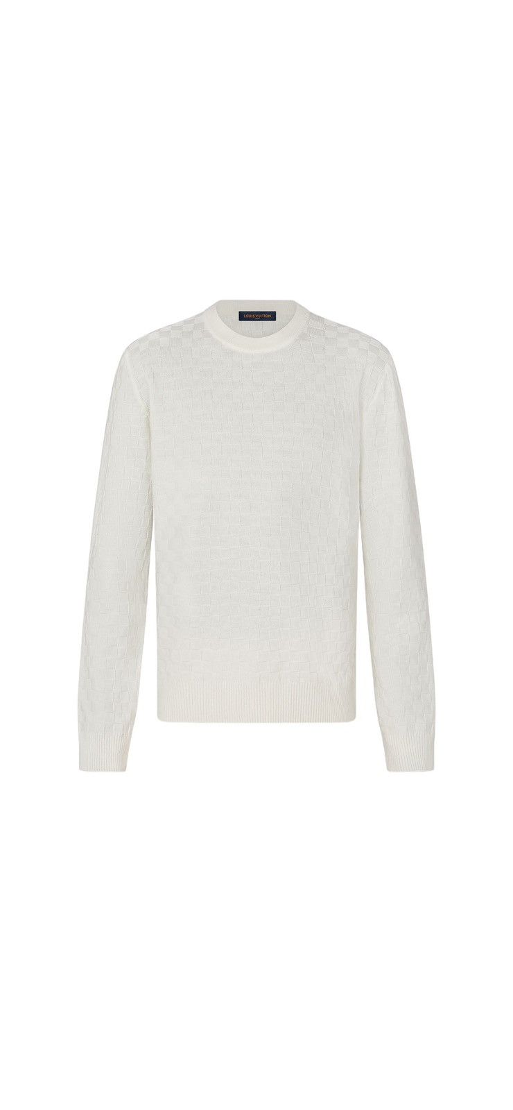 Image of Louis Vuitton Damier Signature Crewneck in White, Men's (Size 2XL)